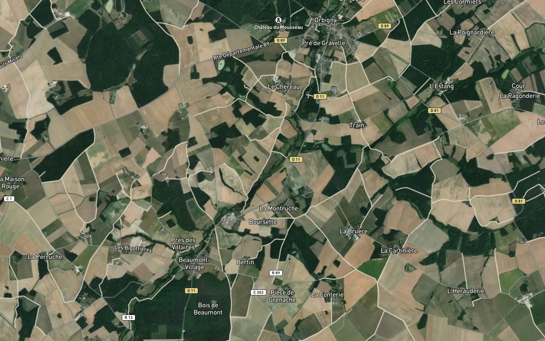 Satellite map of the Olivet