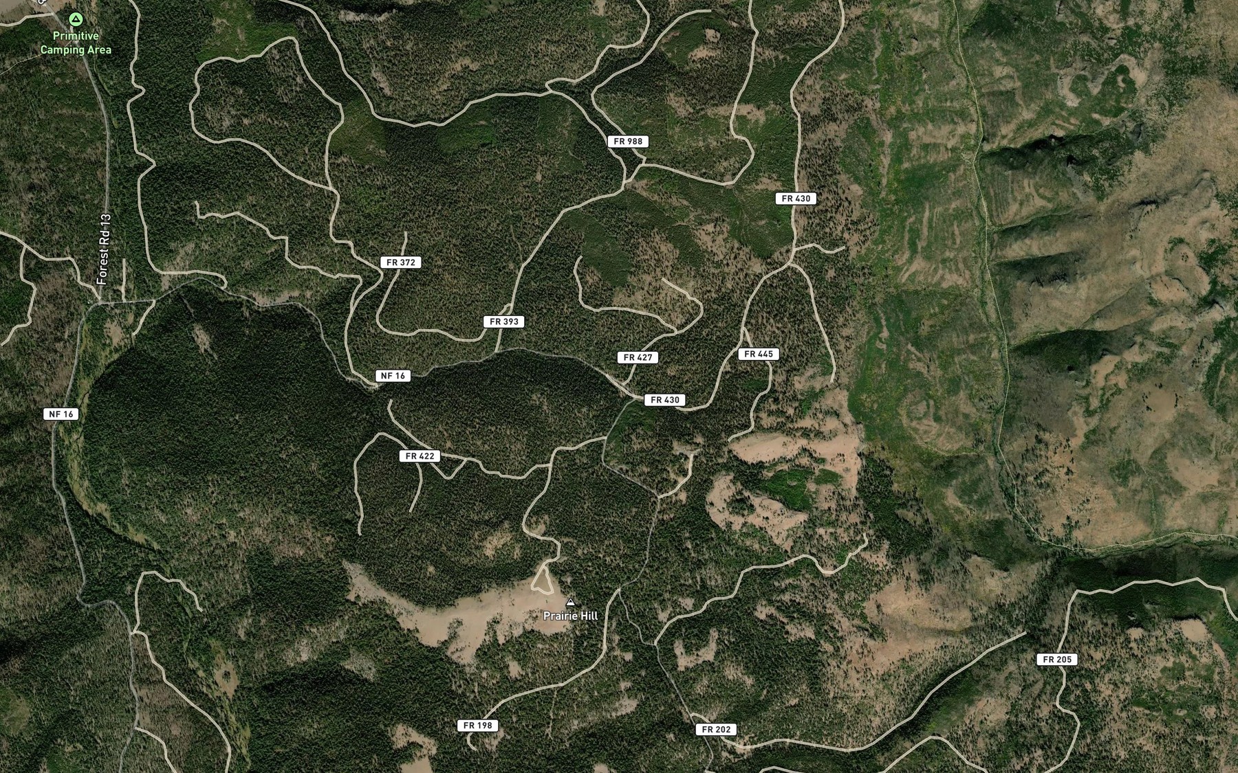 Satellite map of the Dribble Spring