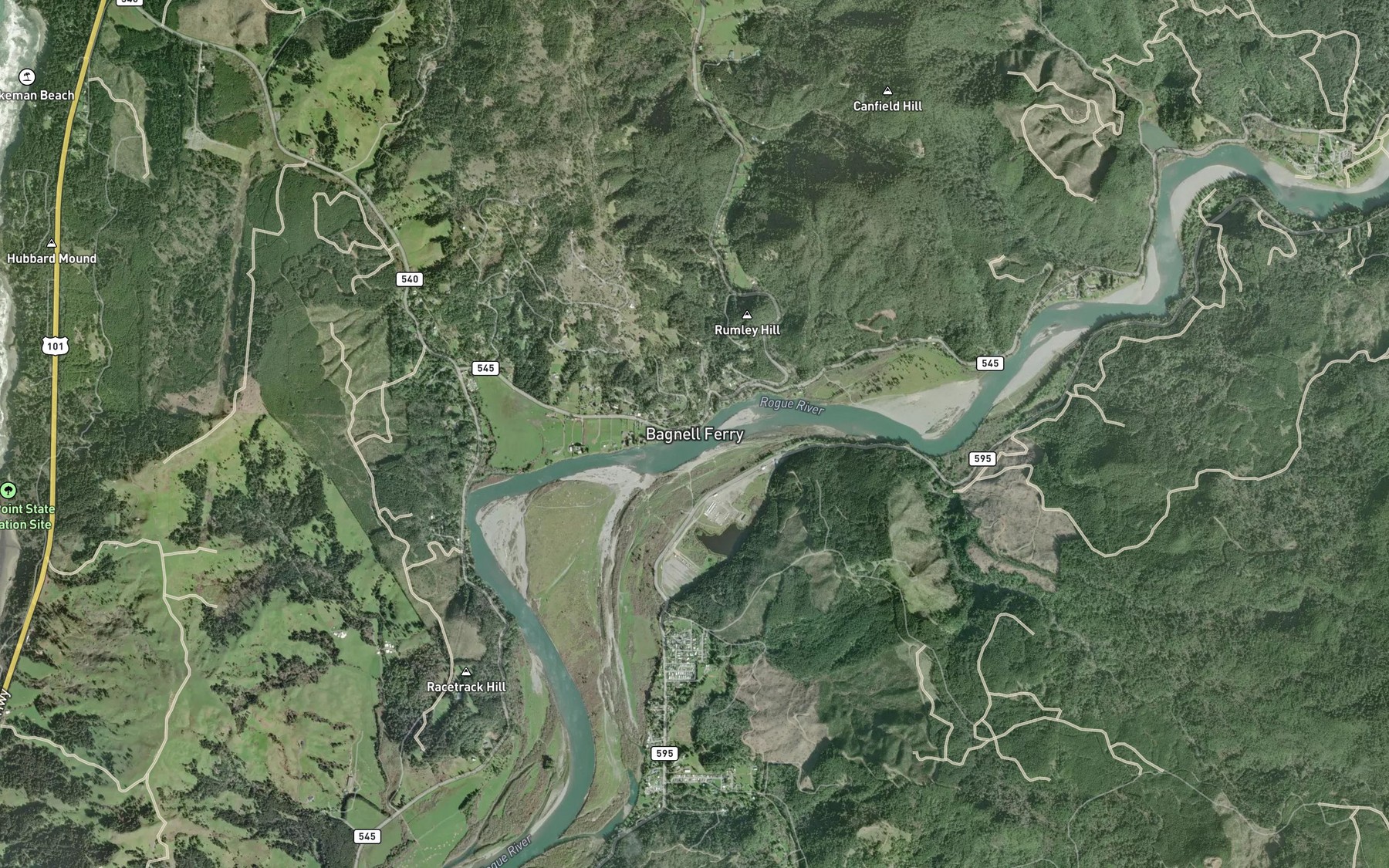 Satellite map of the Walen Creek