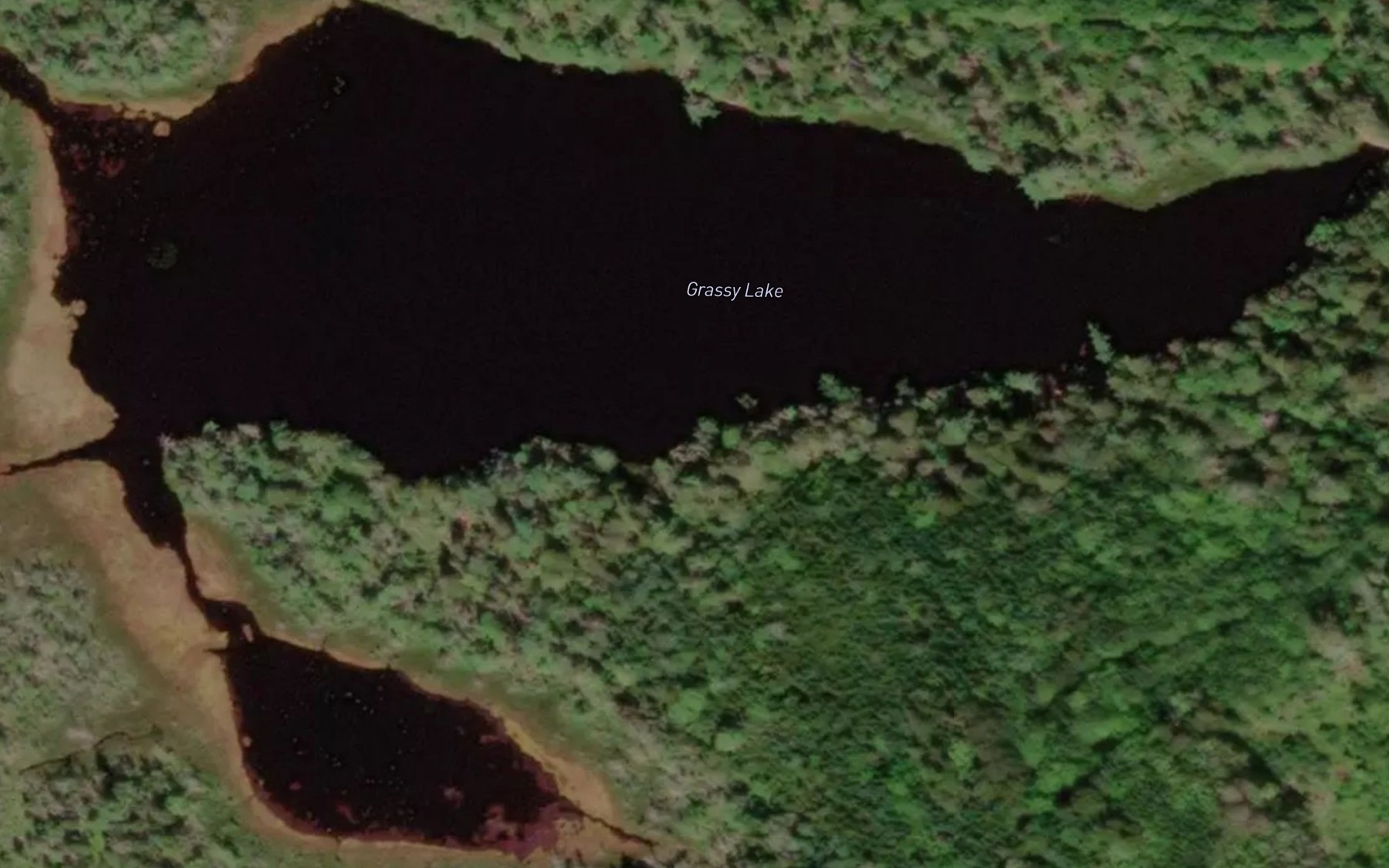 Satellite map of the Grassy Lake