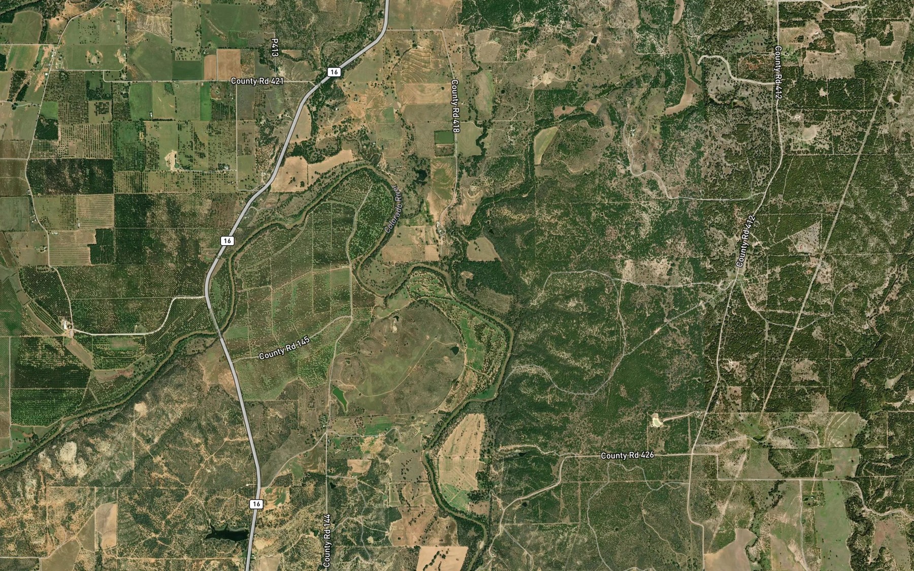 Satellite map of the Bull Creek