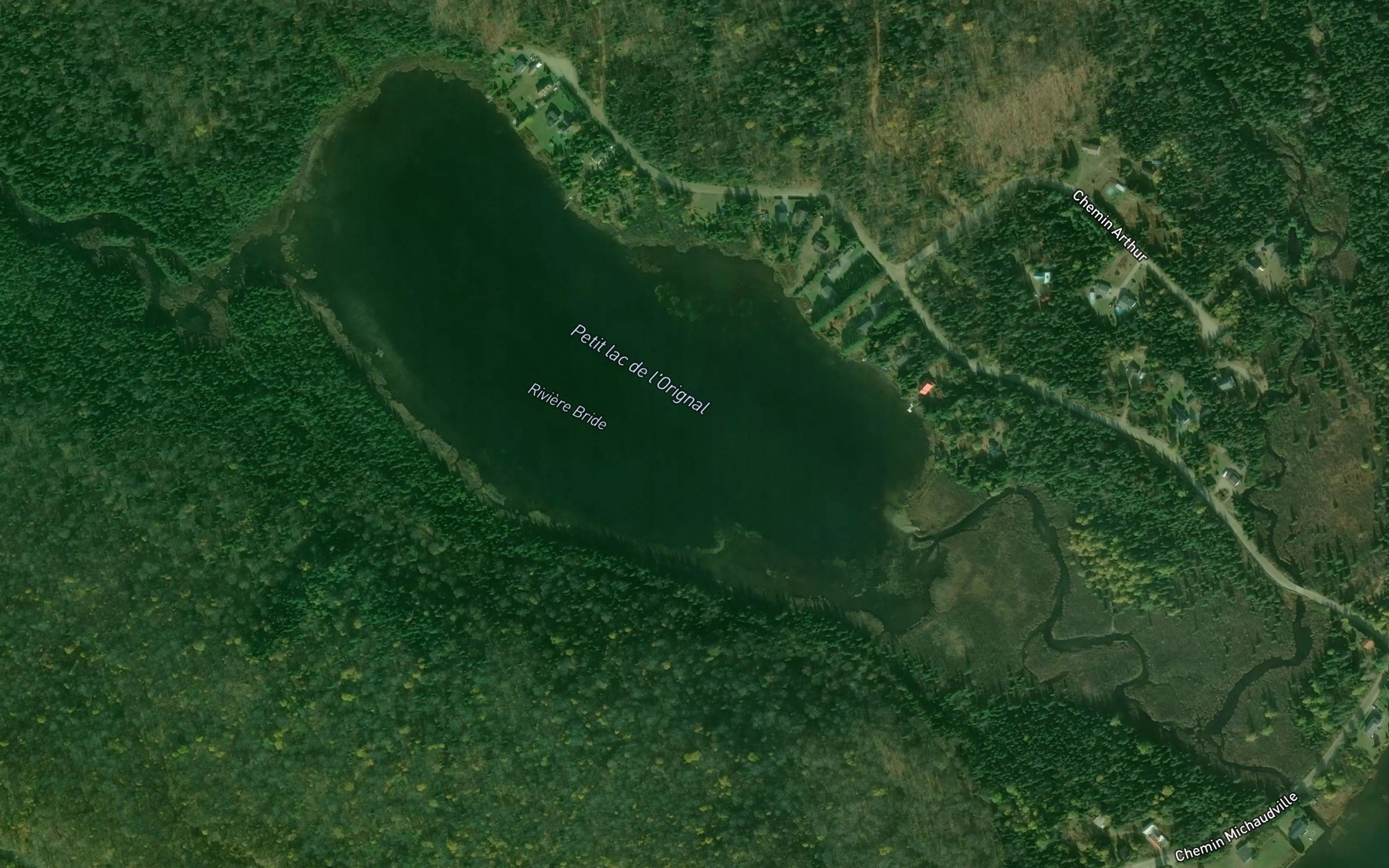 Satellite map of the Petit lac de l'Orignal