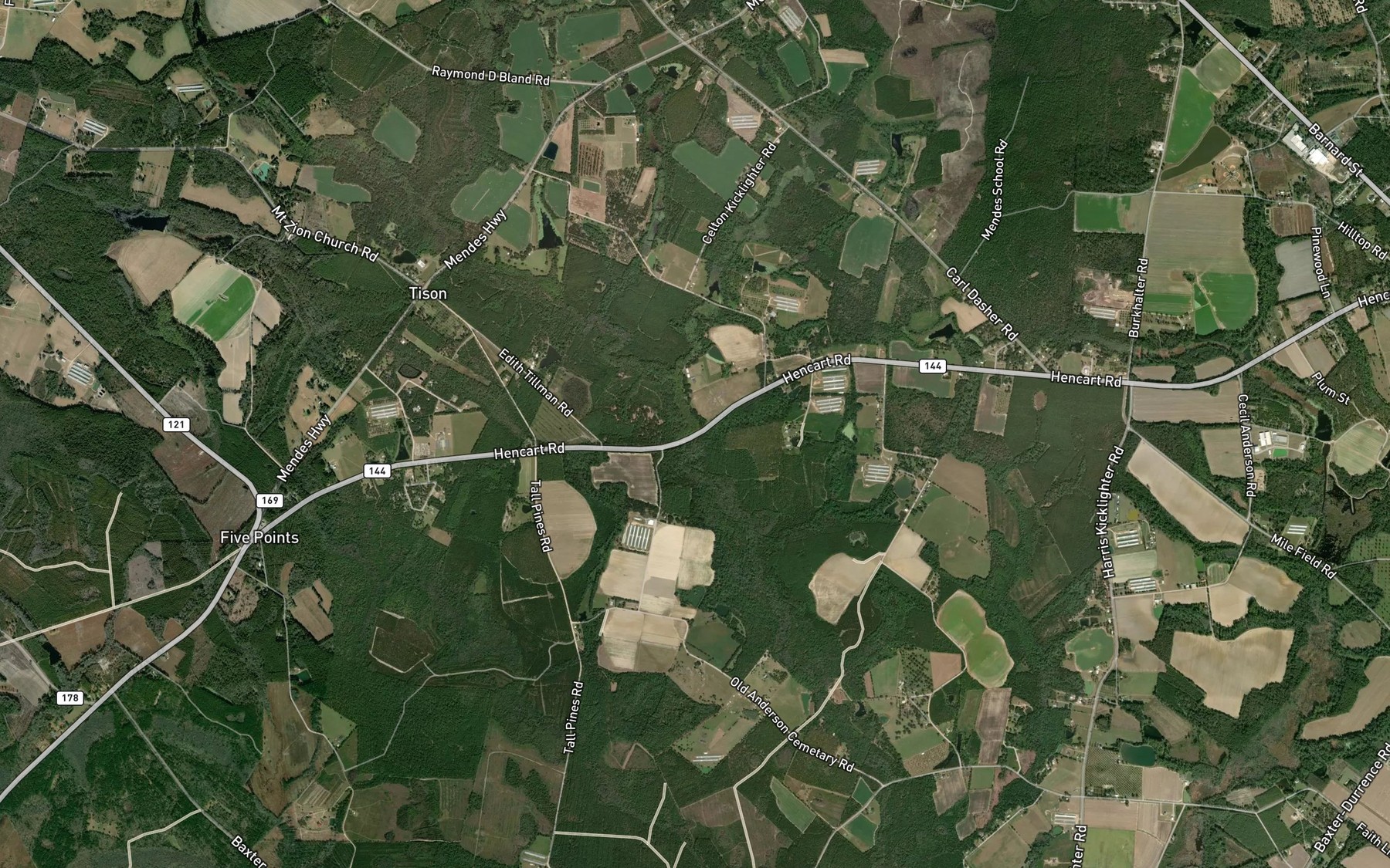 Satellite map of the Padgett Pond (historical)
