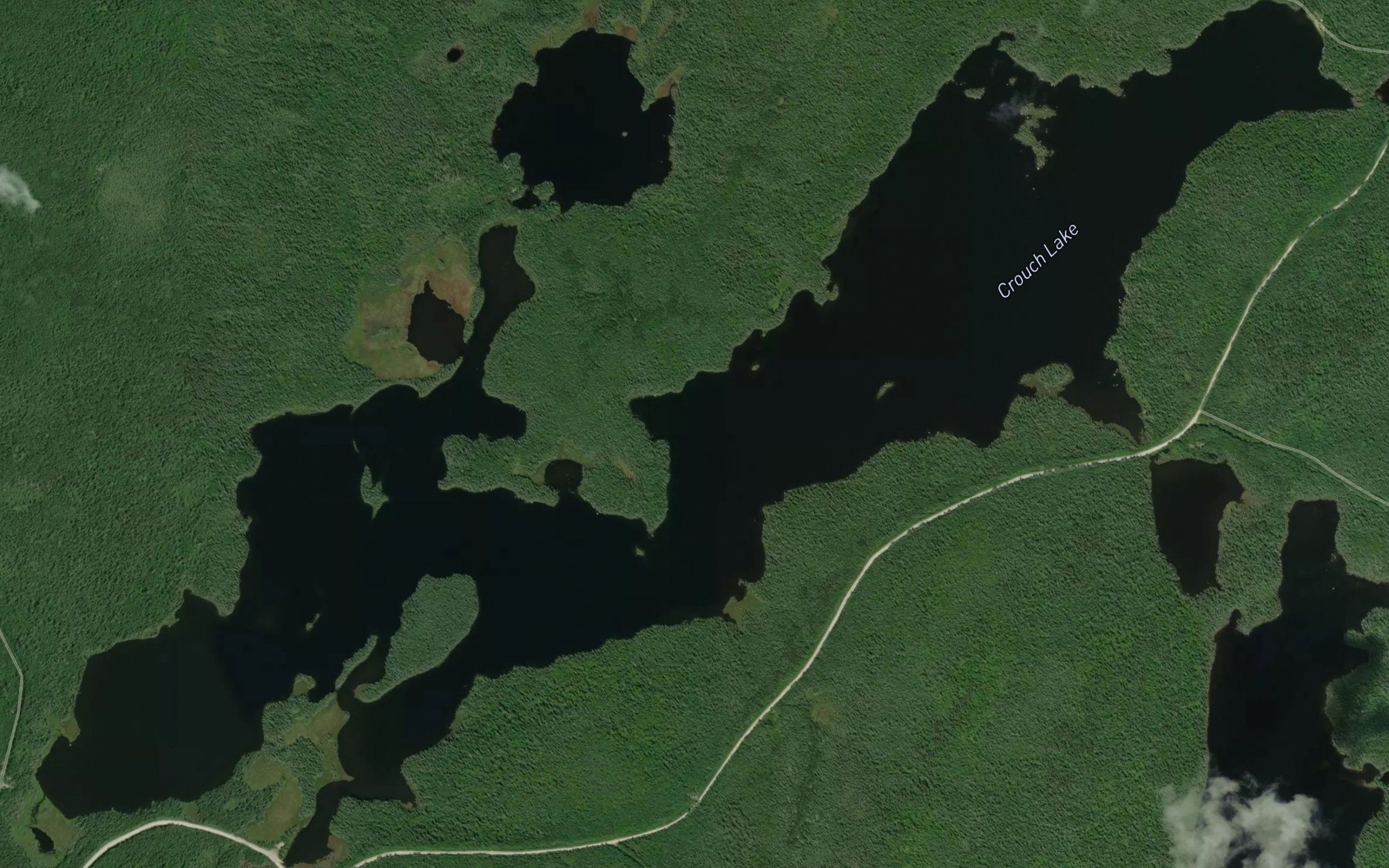 Satellite map of the Crouch Lake
