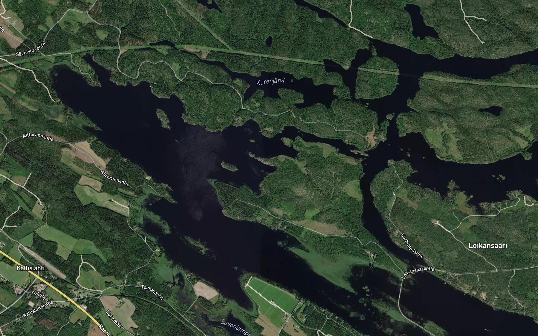 Satellite map of the Rauhanlahti