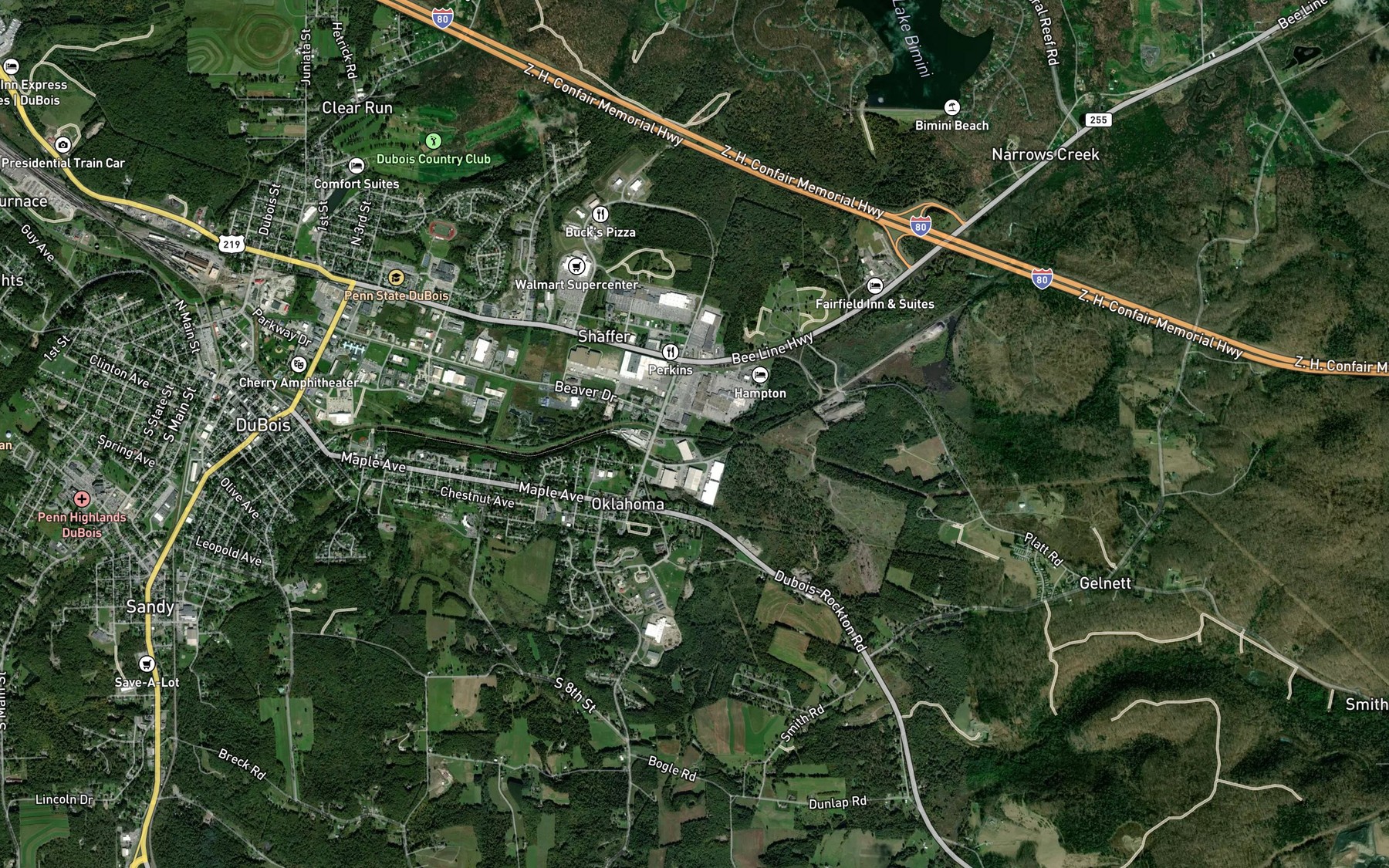 Satellite map of the Laborde Branch