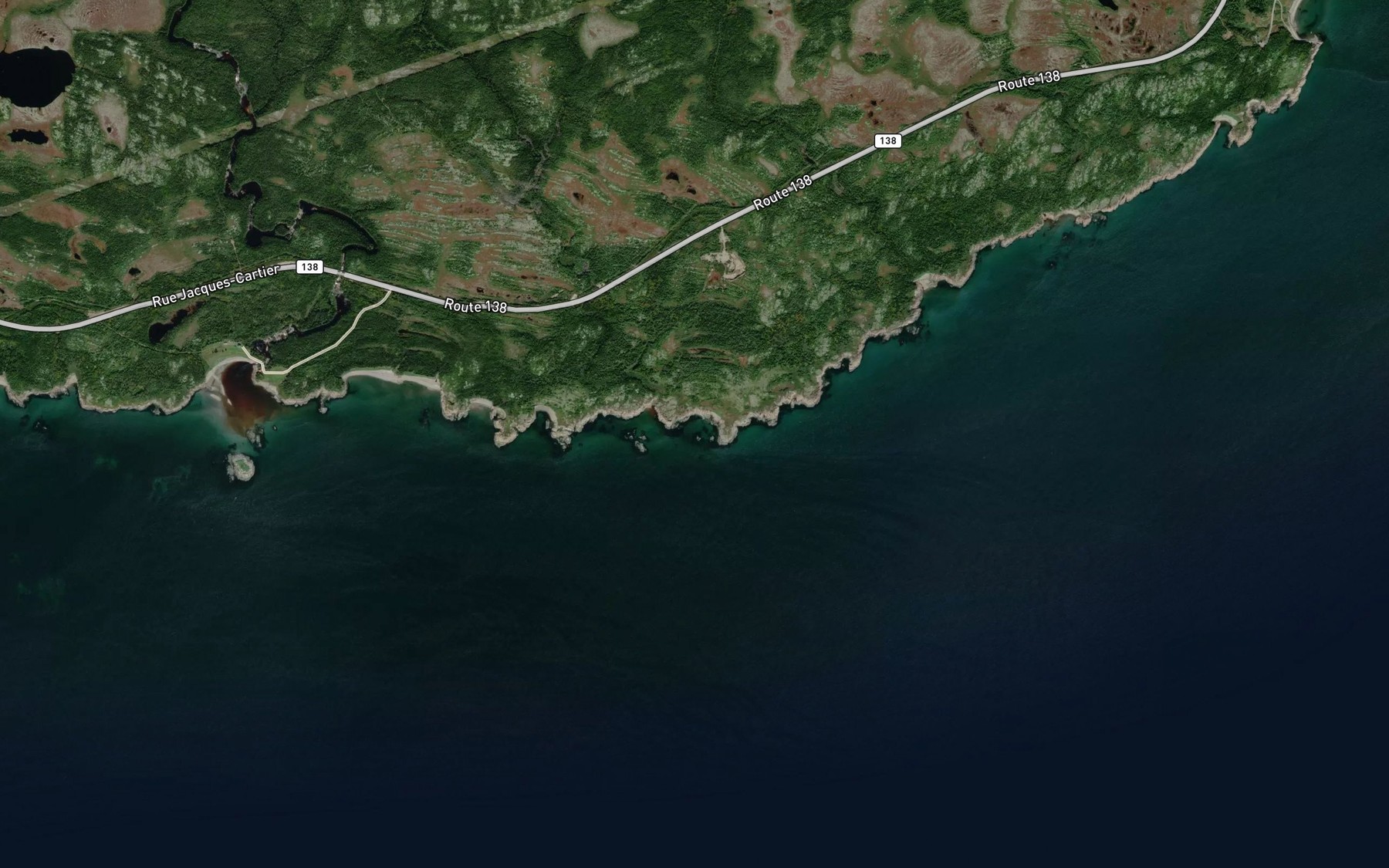 Satellite map of the Riviere Brulee