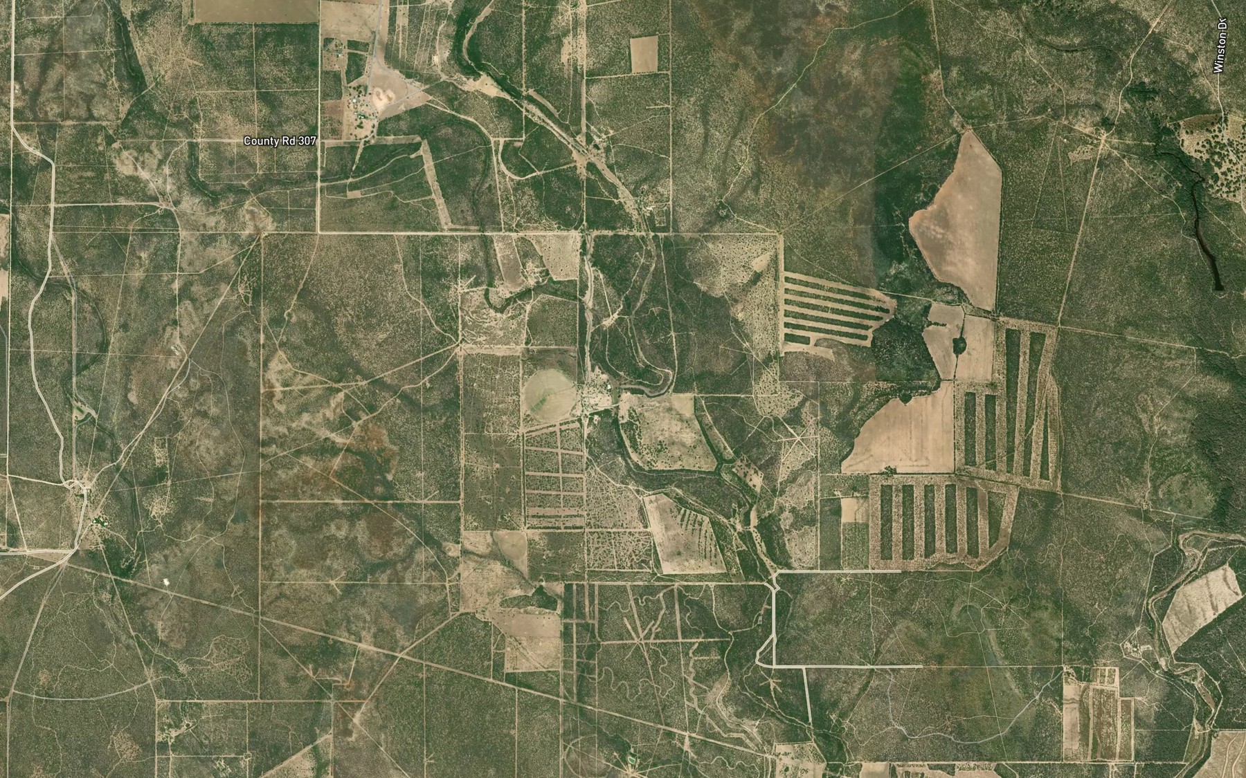 Satellite map of the Dinner Creek