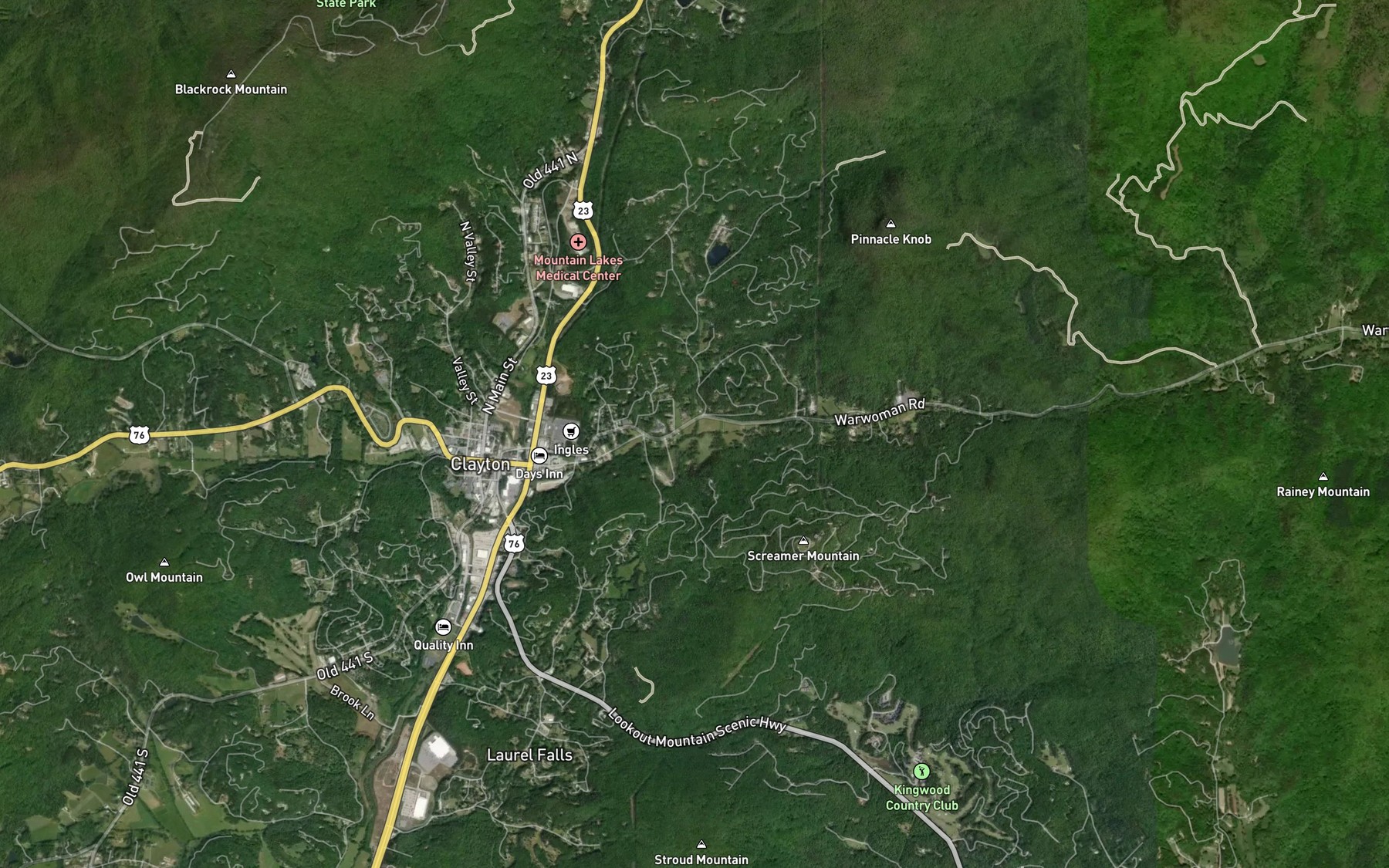 Satellite map of the Norton Creek