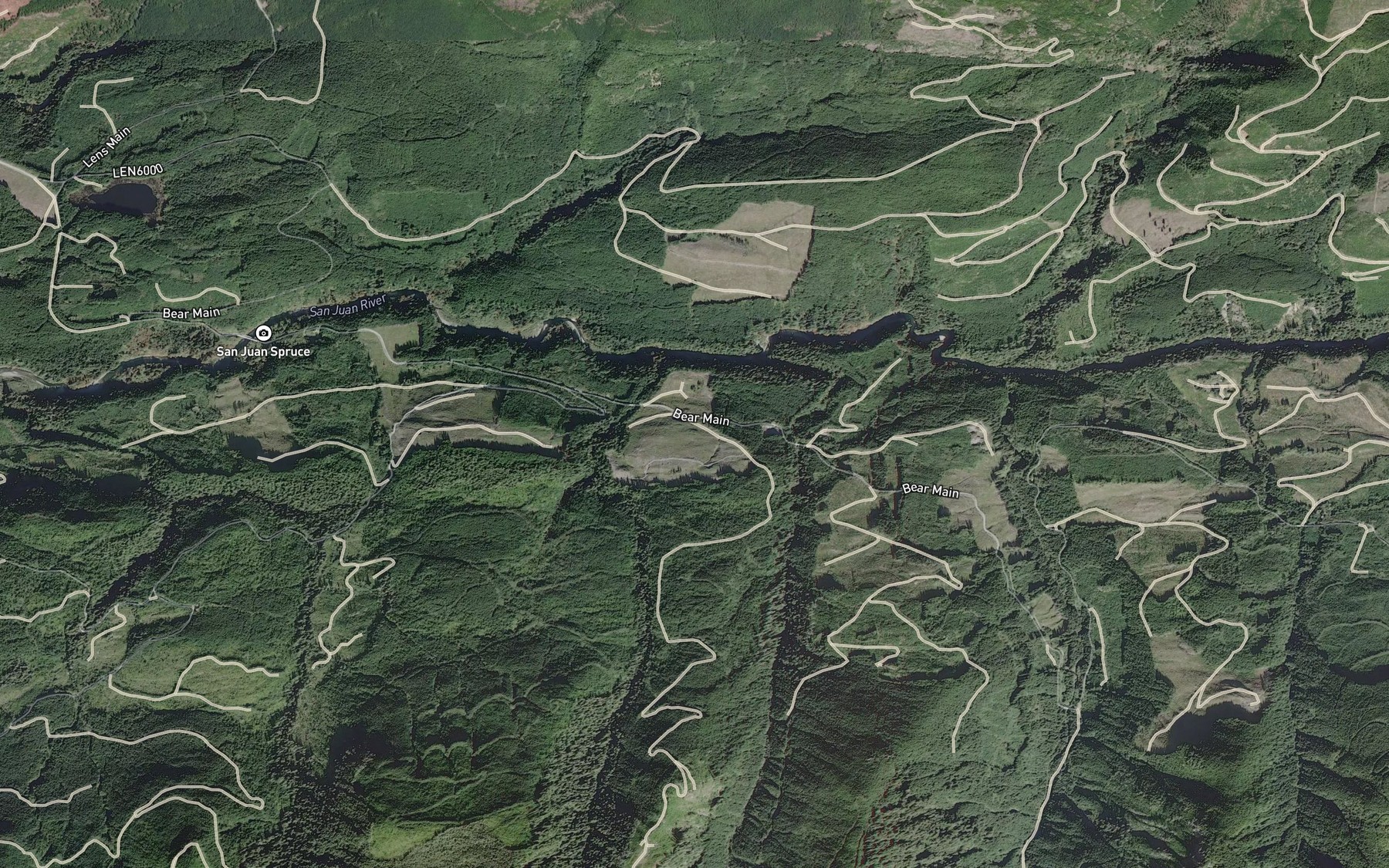 Satellite map of the Allan Creek