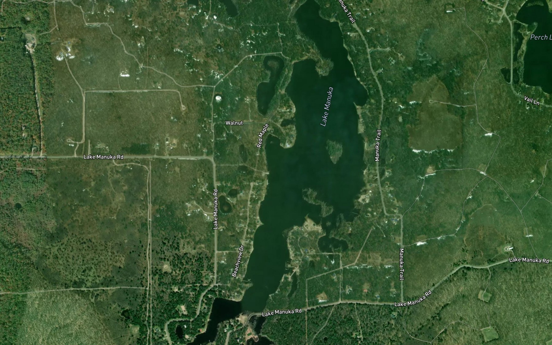 Satellite map of the Lake Manuka