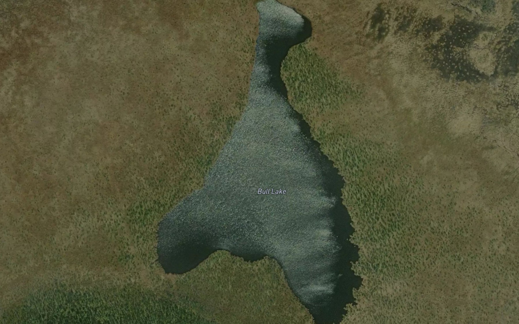 Satellite map of the Bull Lake