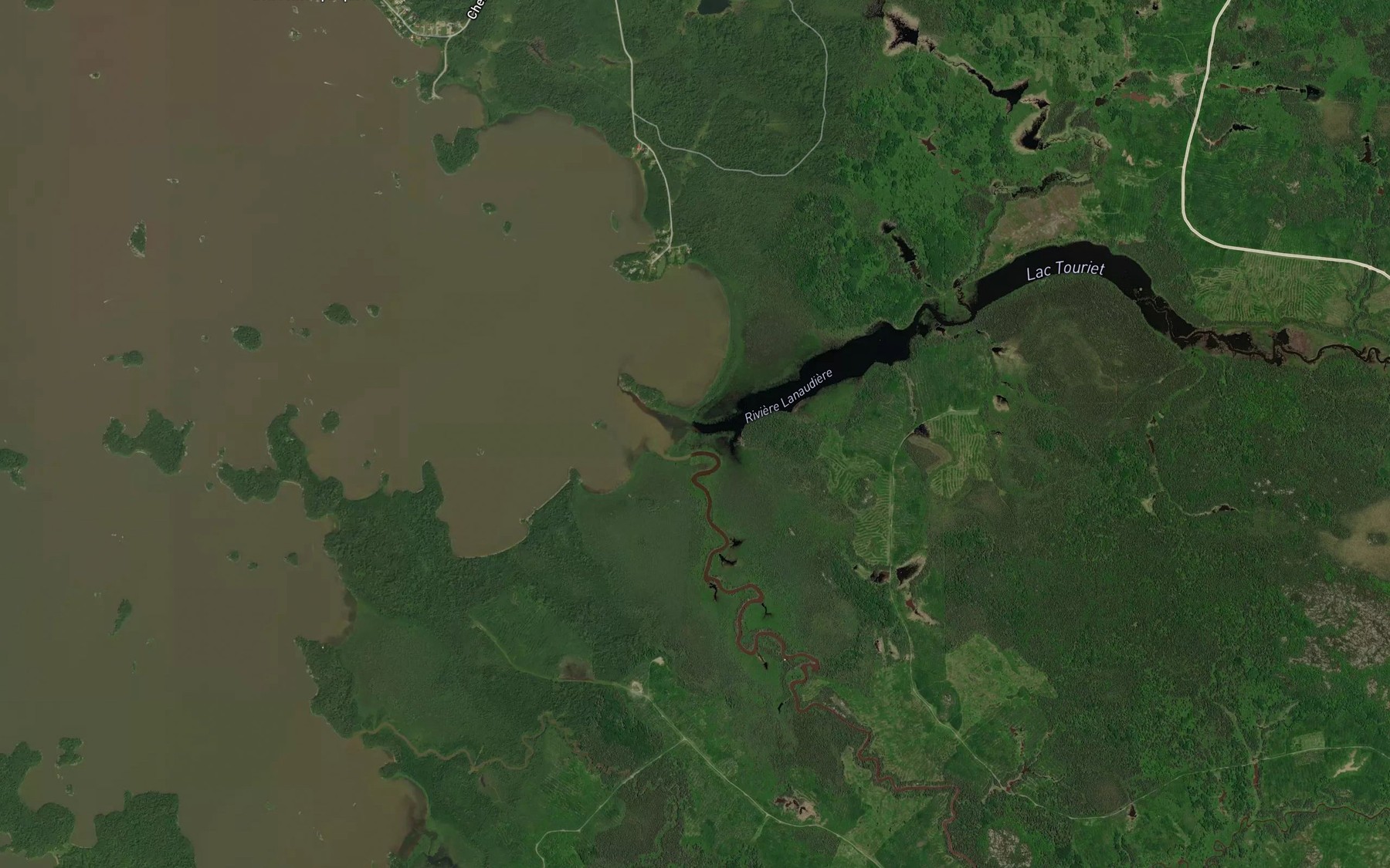 Satellite map of the Riviere Lanaudiere