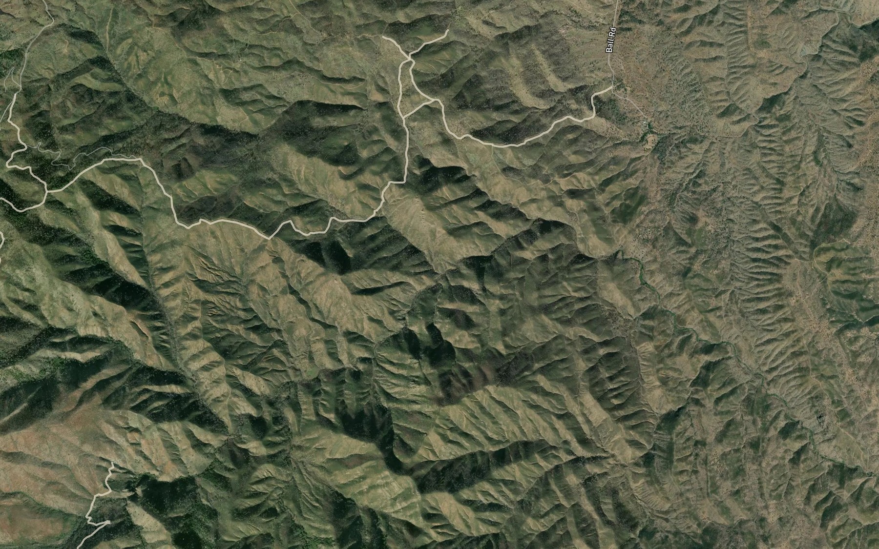 Satellite map of the Davis Flat Creek