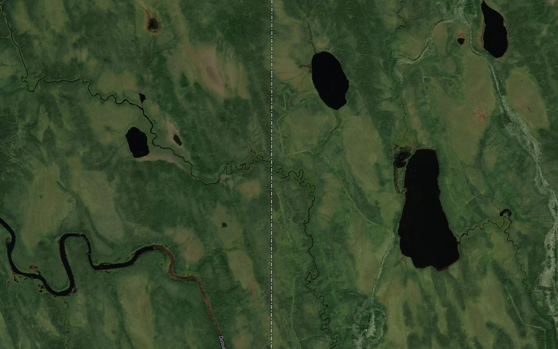 Satellite map of the Sunday Creek