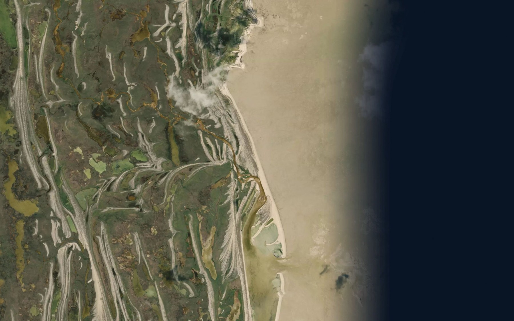 Satellite map of the White Whale River