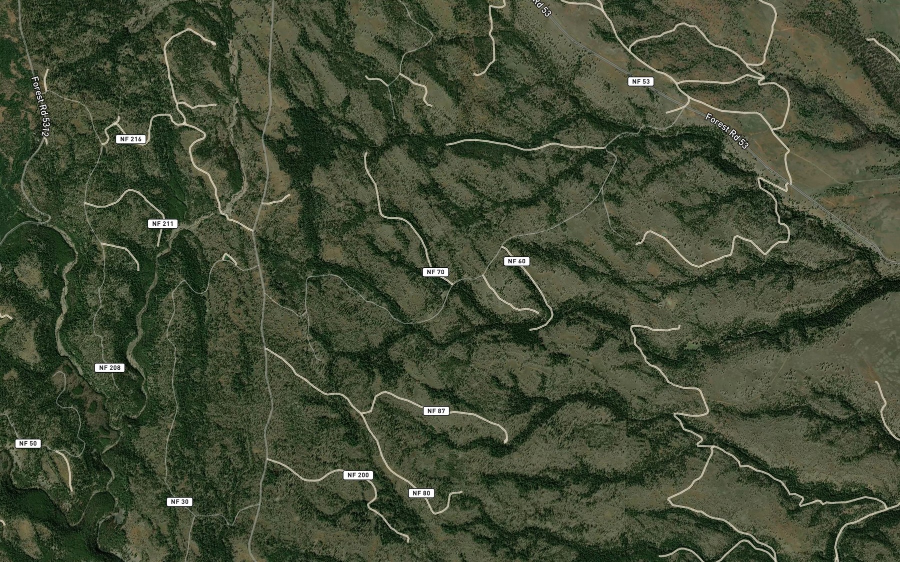 Satellite map of the Wolf Spring