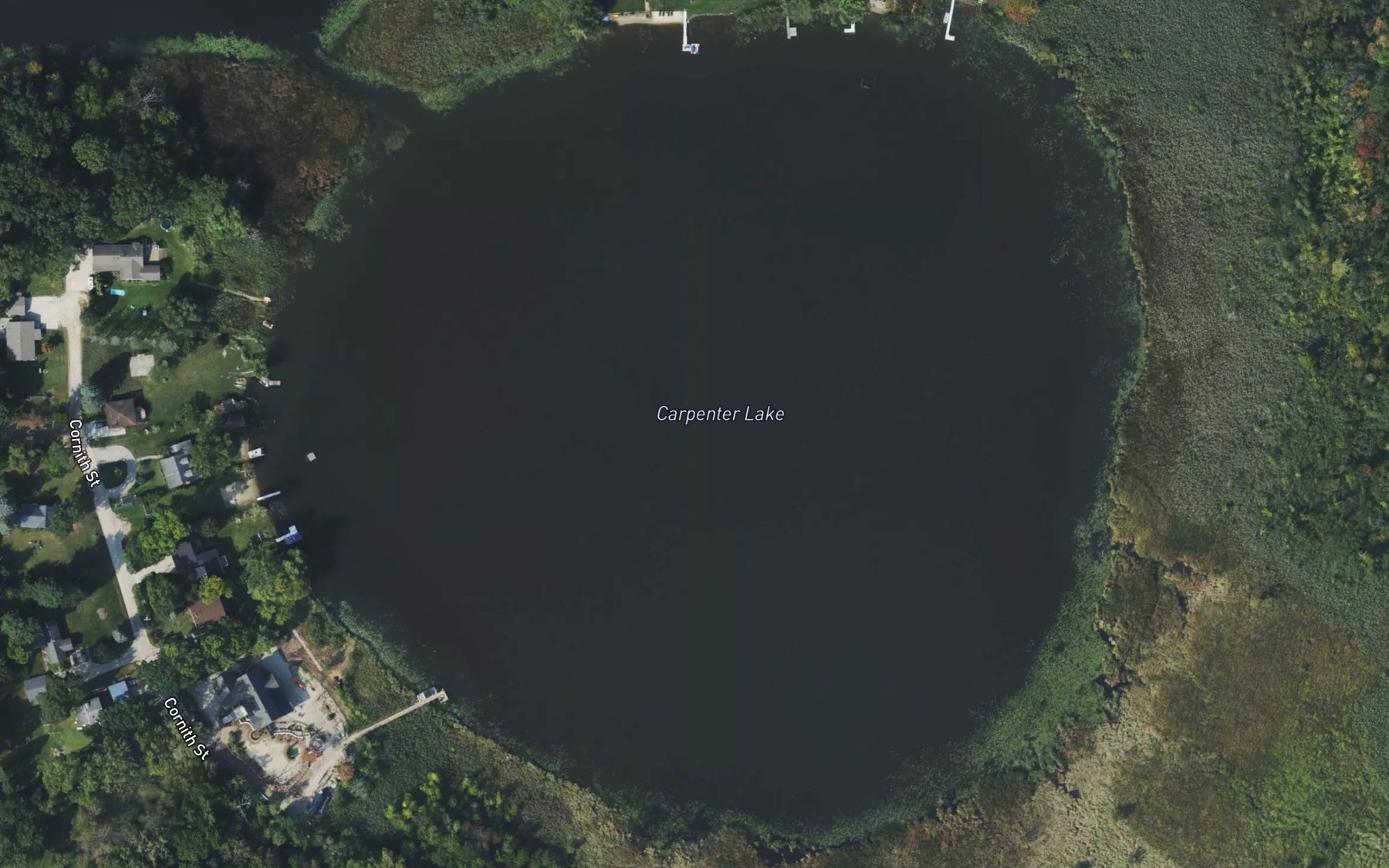 Satellite map of the Carpenter Lake