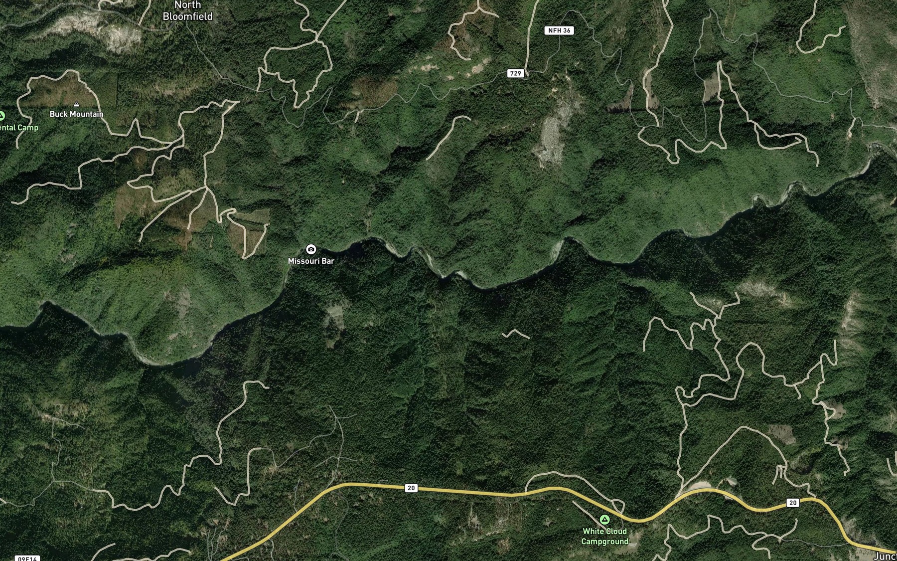 Satellite map of the Little Brown Bear Creek