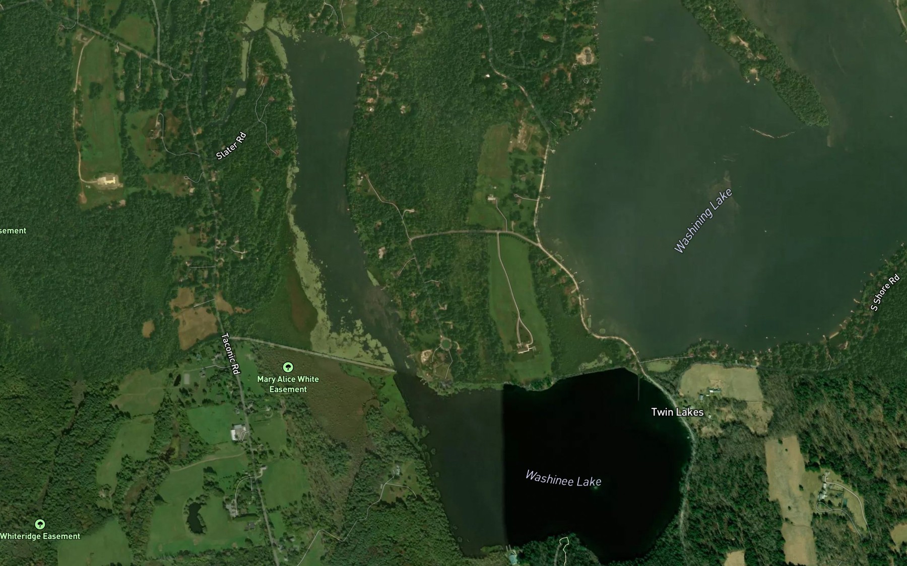 Satellite map of the Washinee Lake