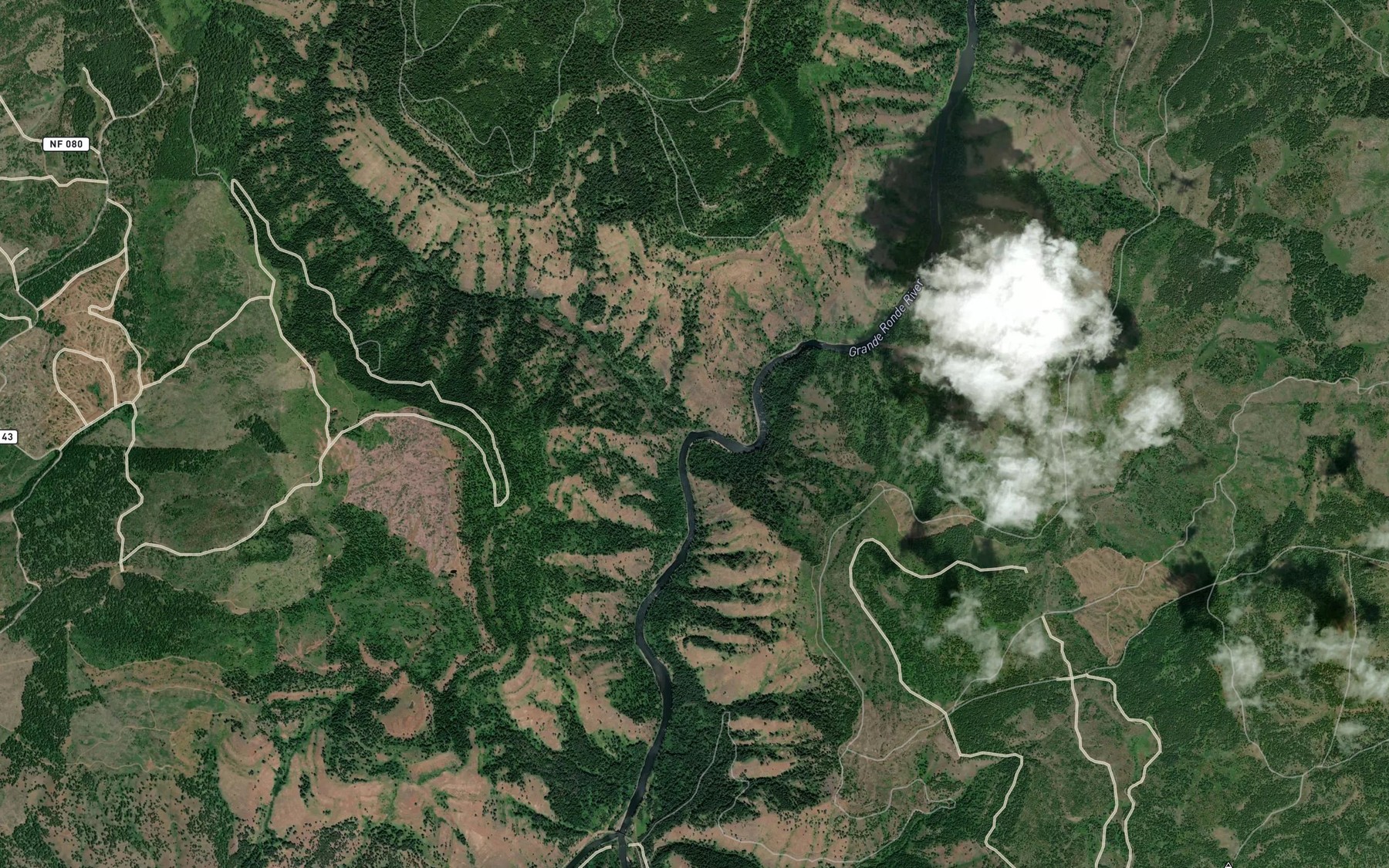 Satellite map of the Sheep Creek