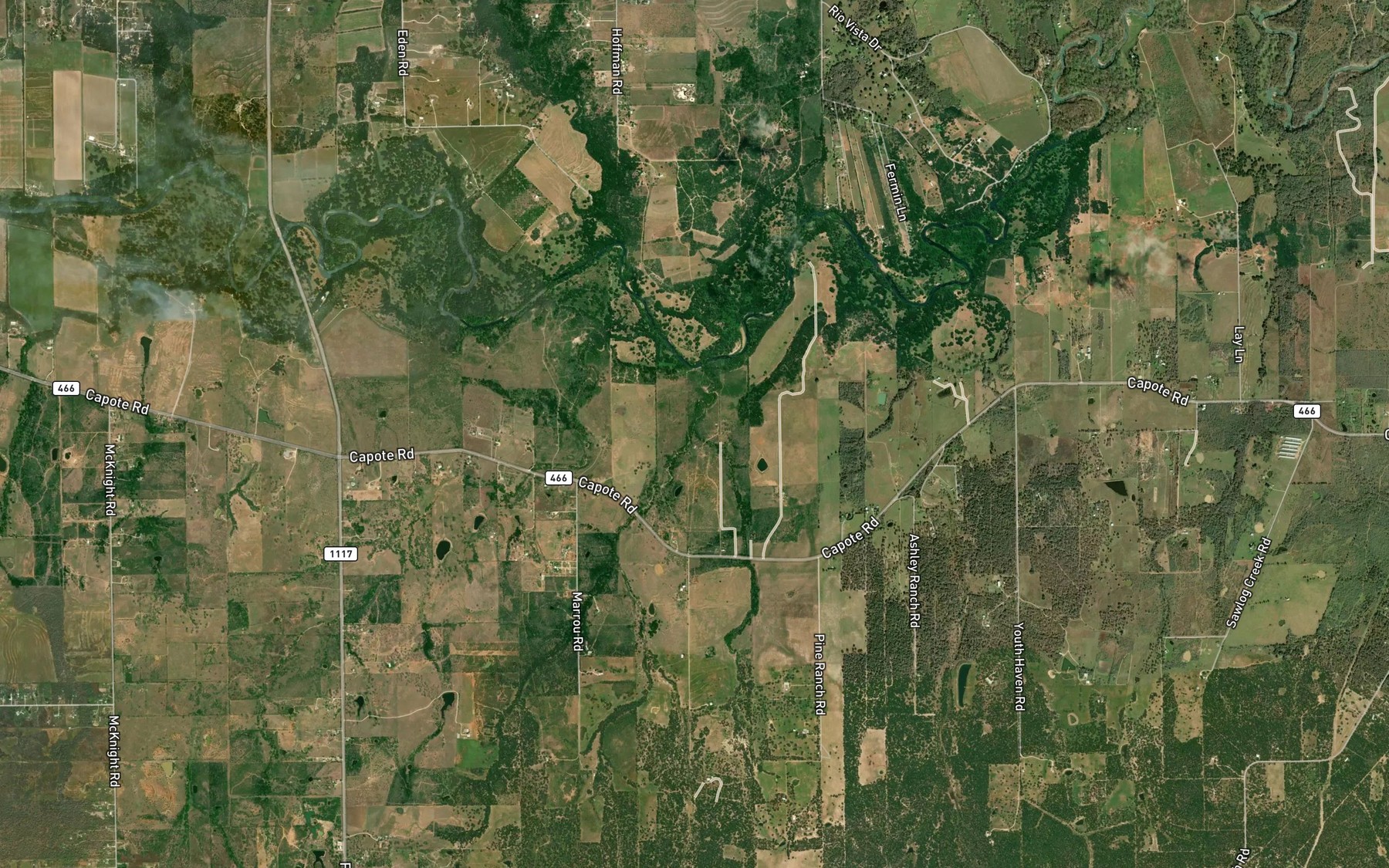 Satellite map of the Polecat Creek