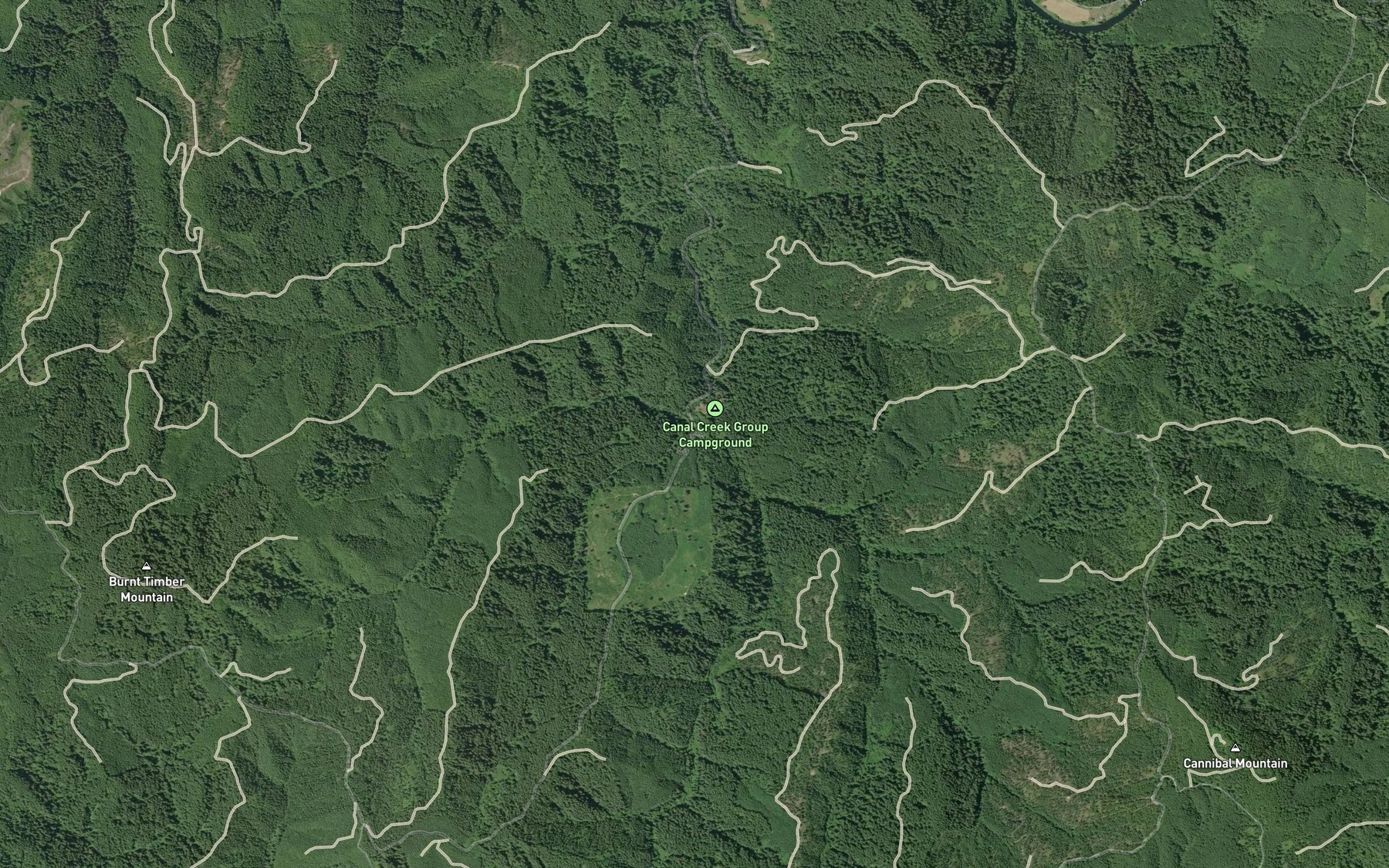Satellite map of the Skinner Creek