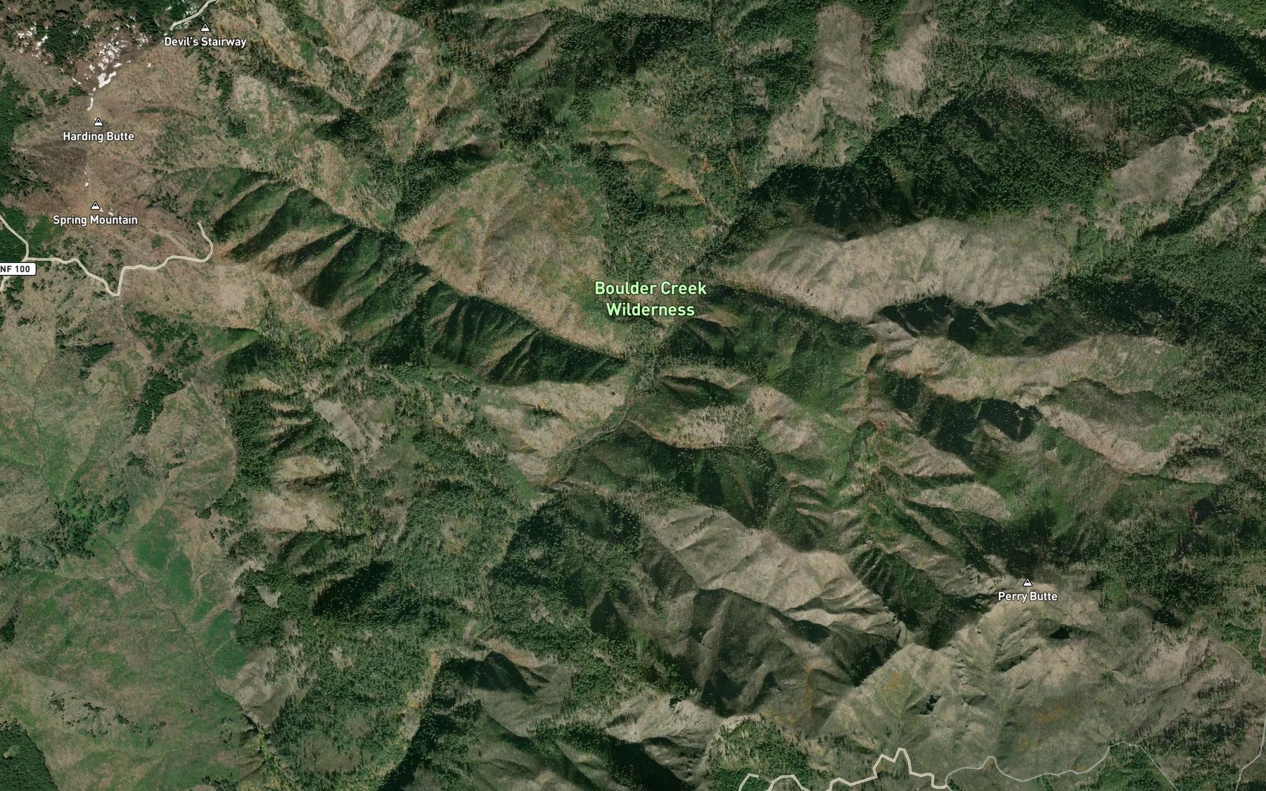 Satellite map of the Spring Creek