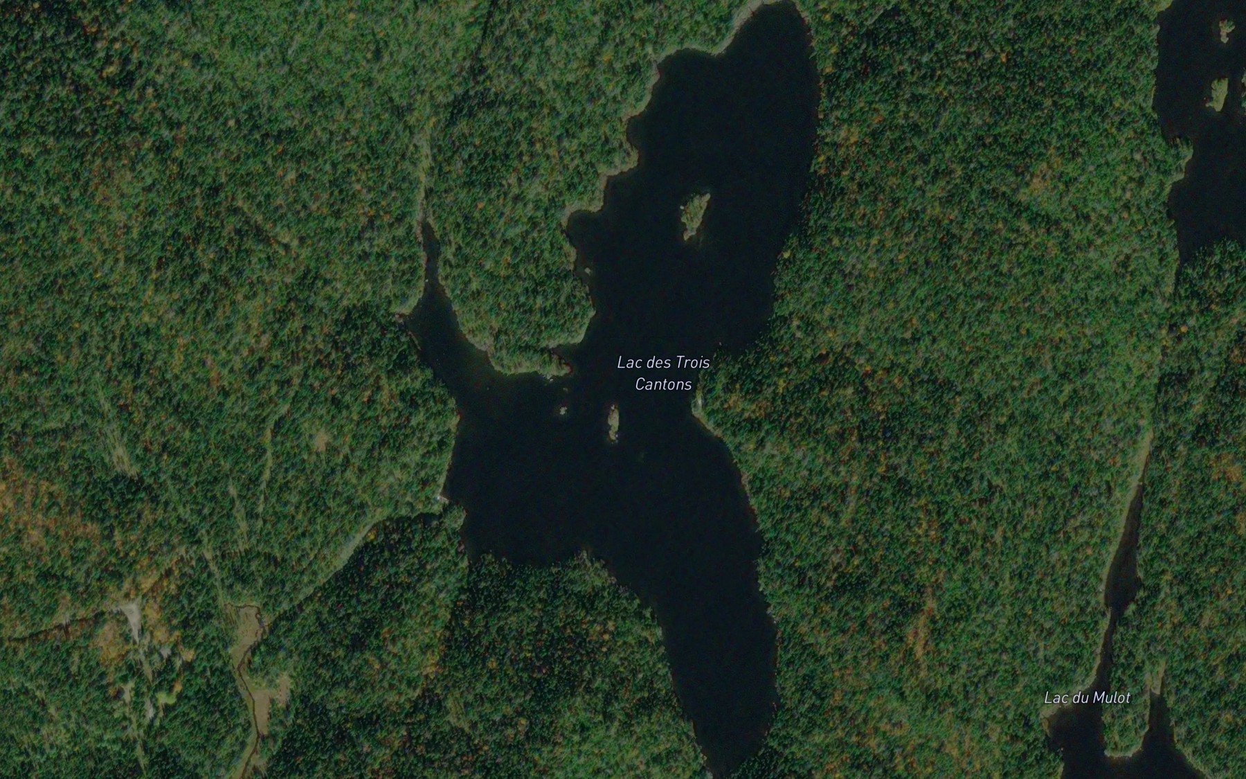 Satellite map of the Lac des Trois Cantons