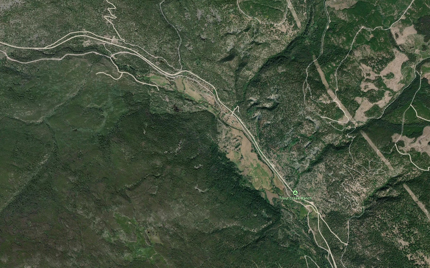 Satellite map of the Tsuh Creek