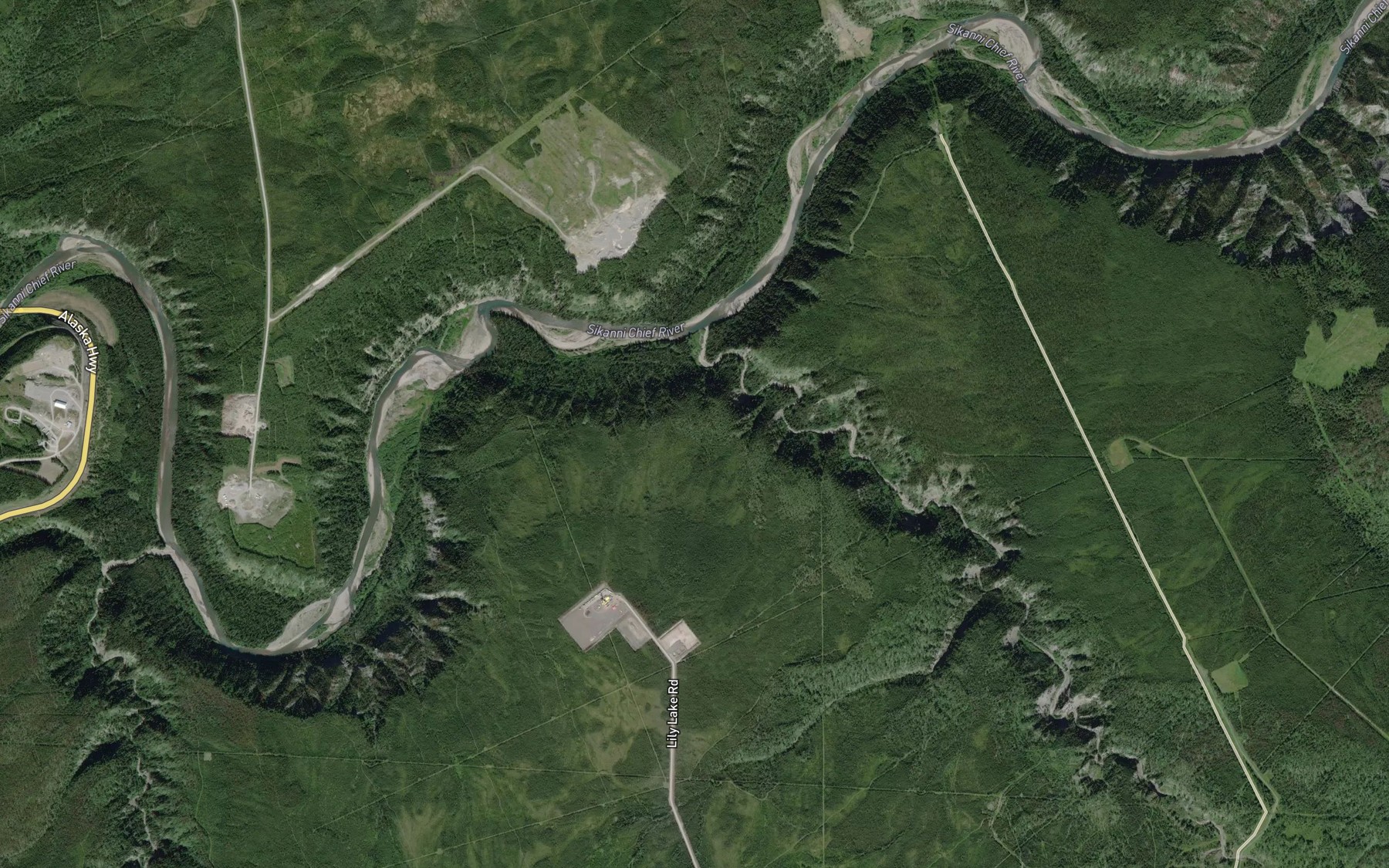 Satellite map of the Barker Creek
