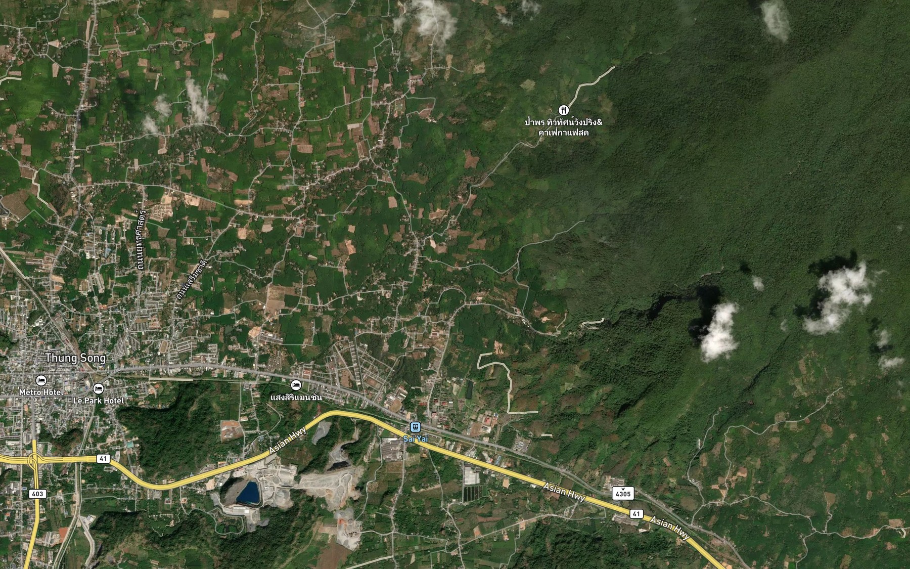 Satellite map of the Khlong Nam Tok Yong