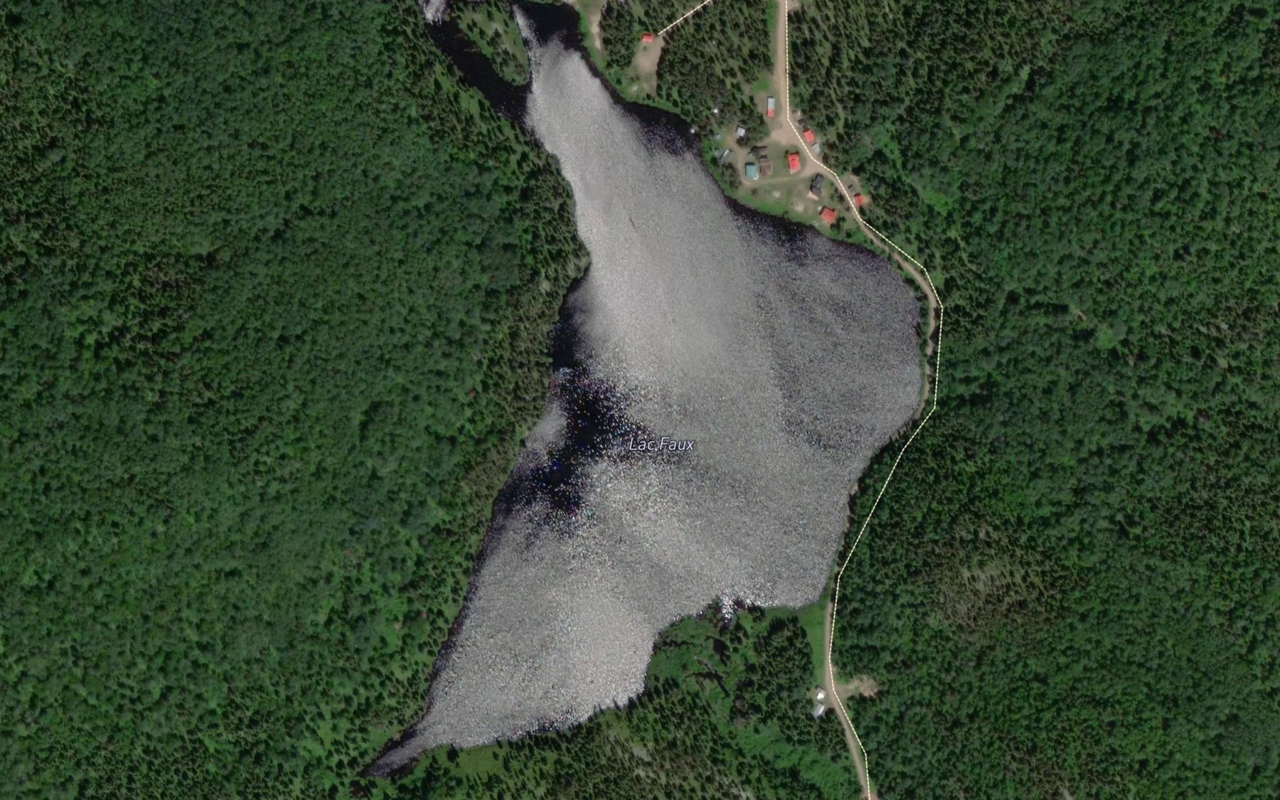 Satellite map of the Lac Faux
