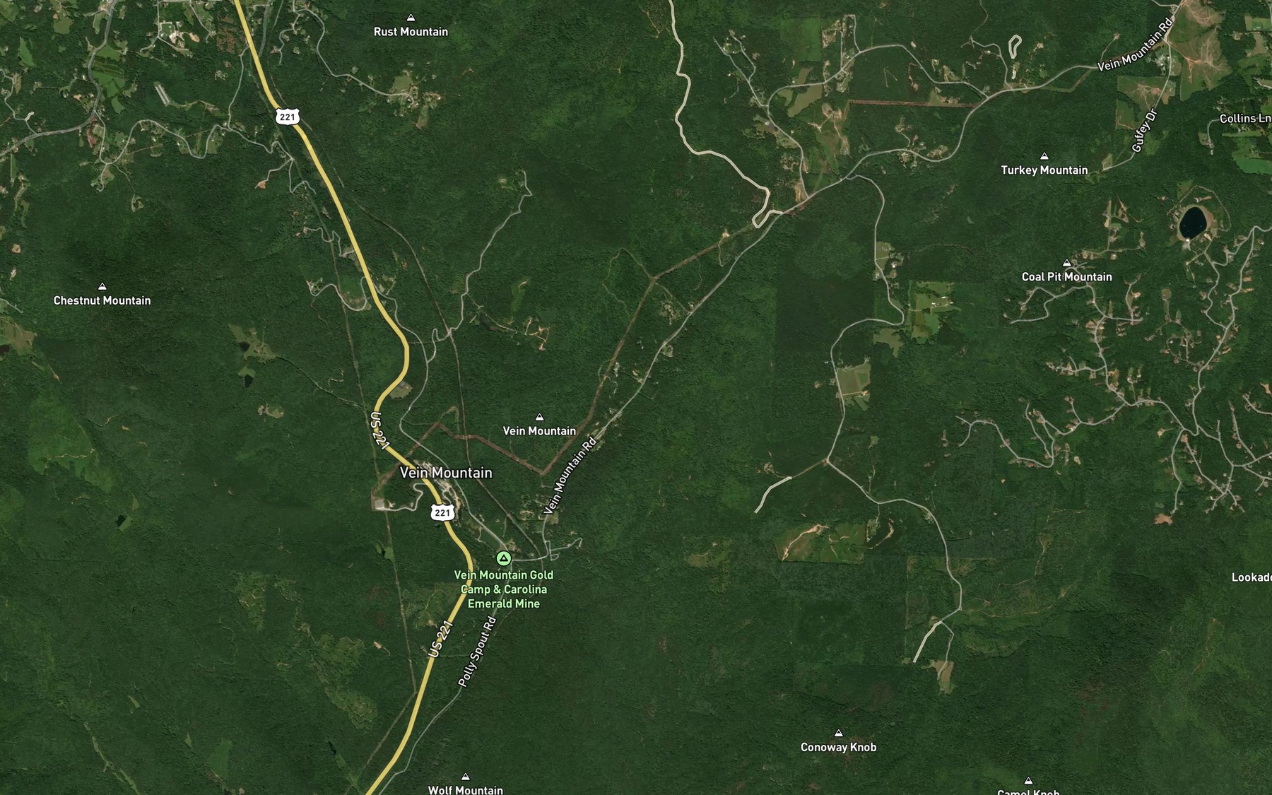 Satellite map of the Wolfpen Branch