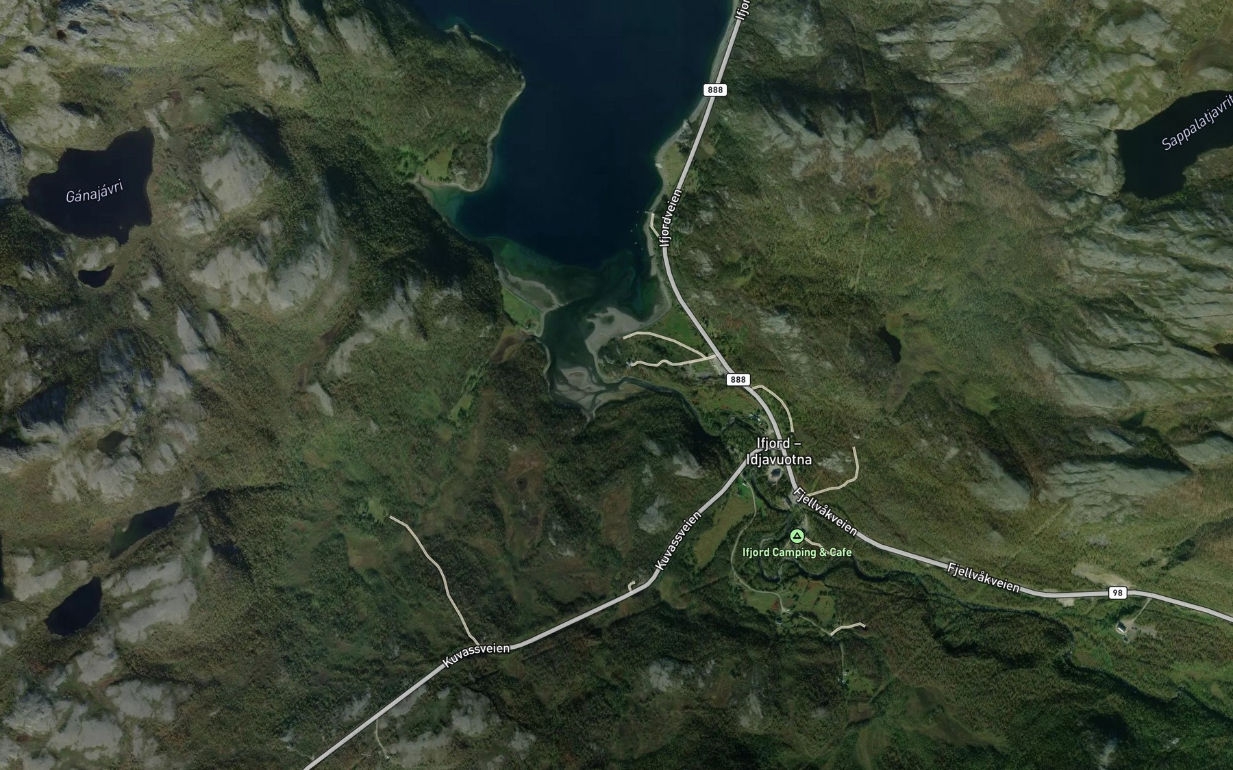 Satellite map of the Ifjordelva