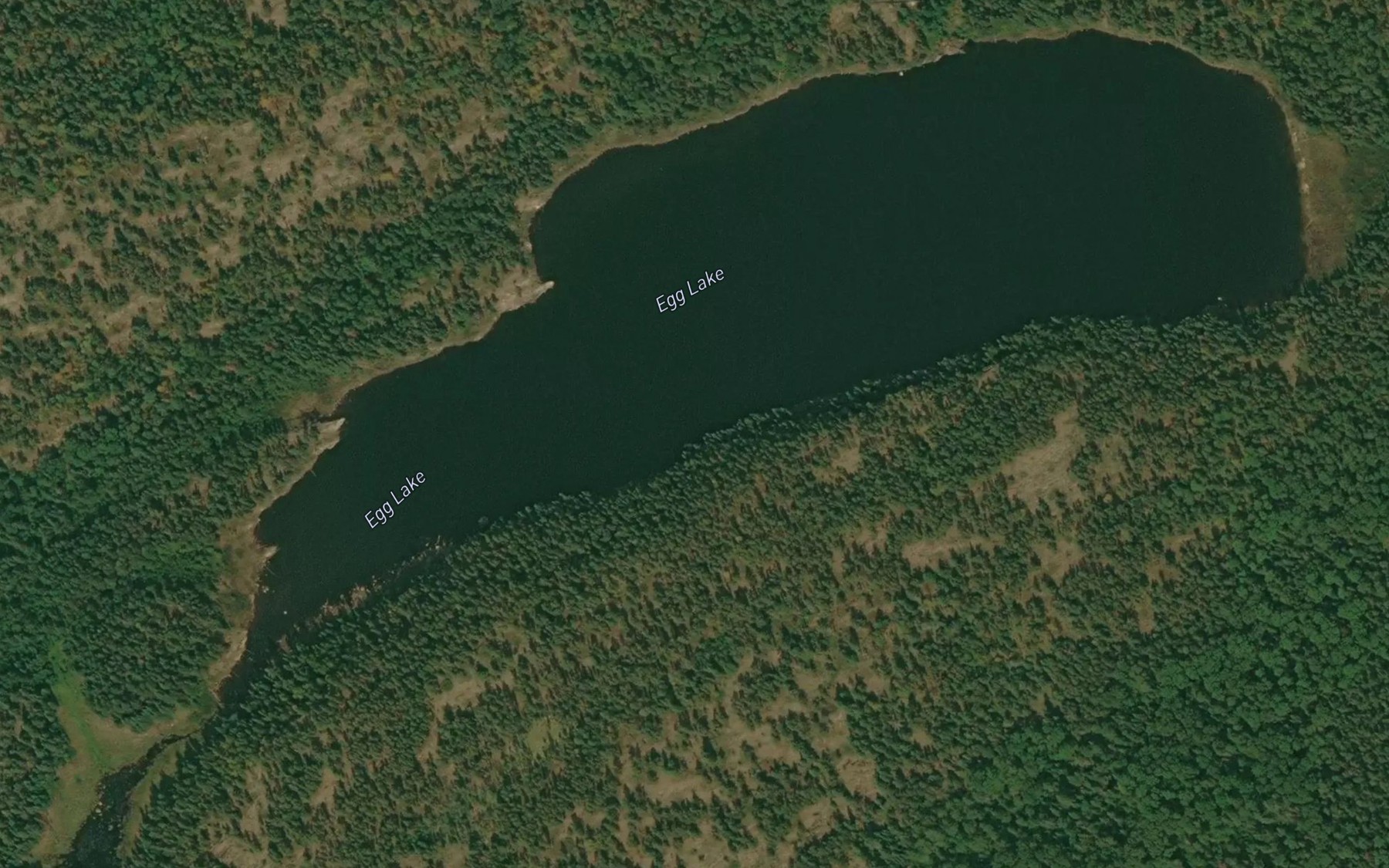 Satellite map of the Egg Lake