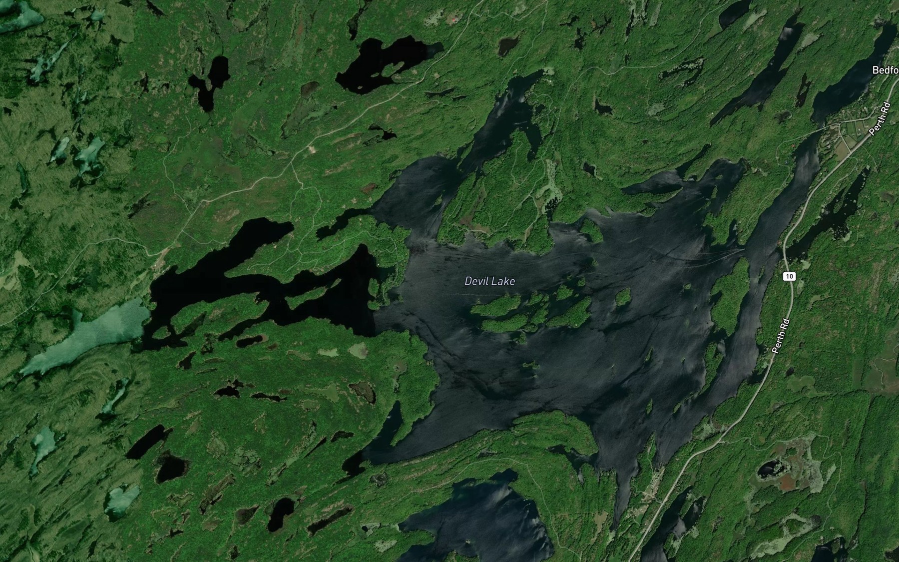 Satellite map of the Devil Lake