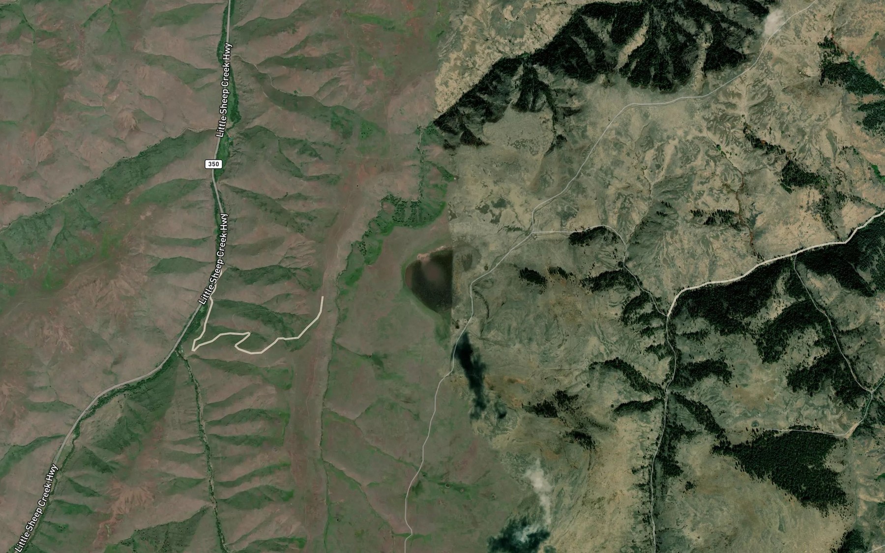 Satellite map of the Downey Lake
