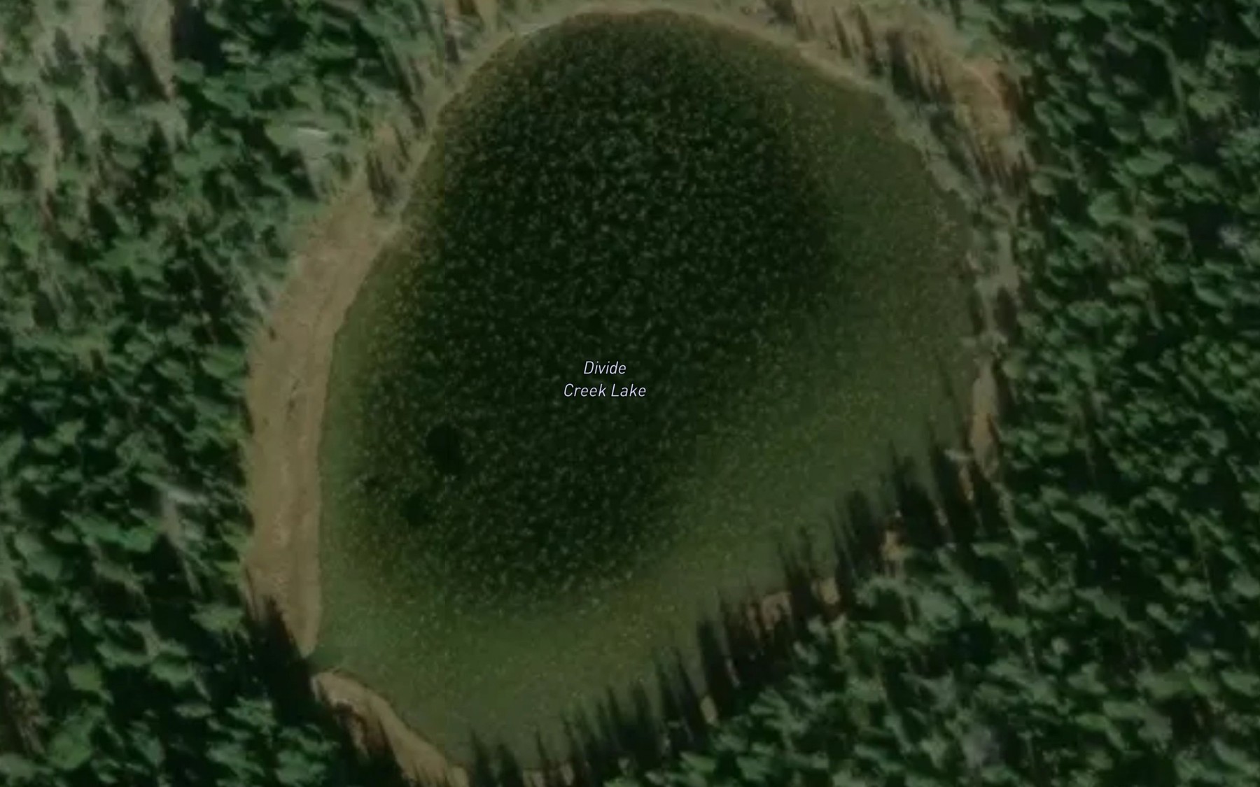 Satellite map of the Divide Creek Lake