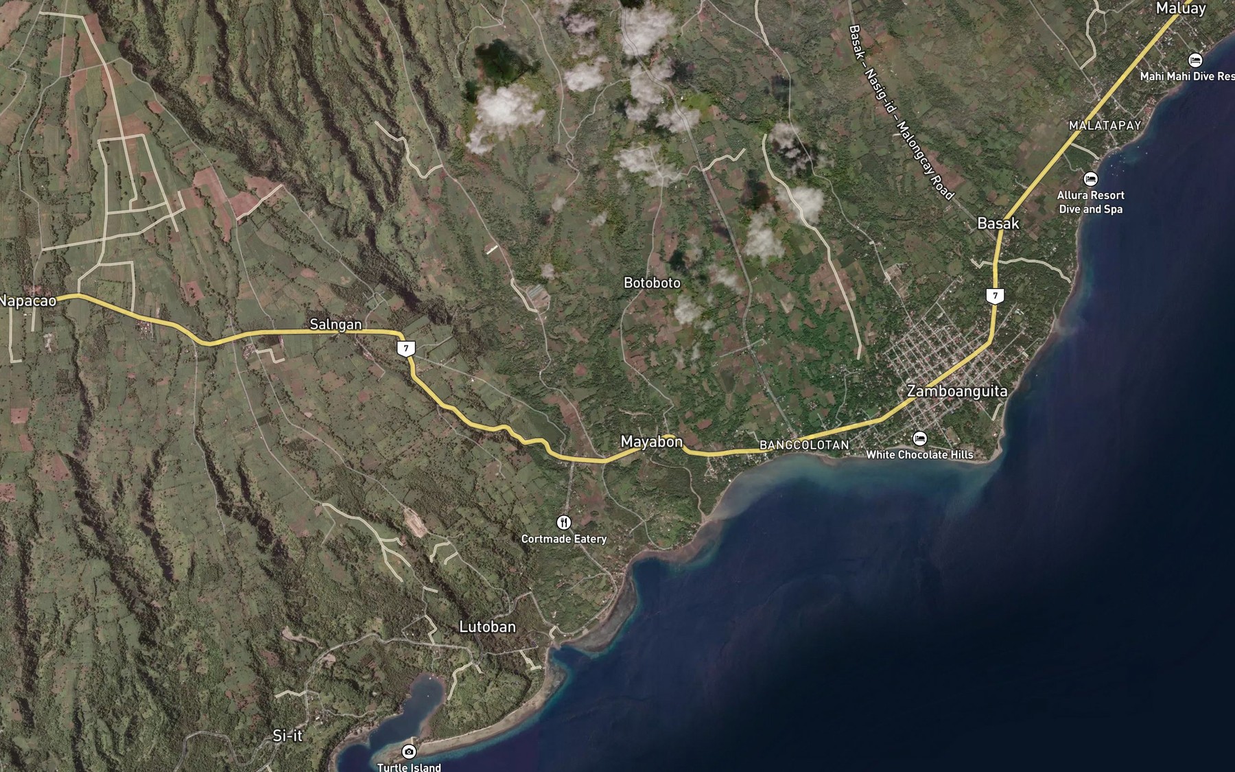 Satellite map of the Magabon Creek