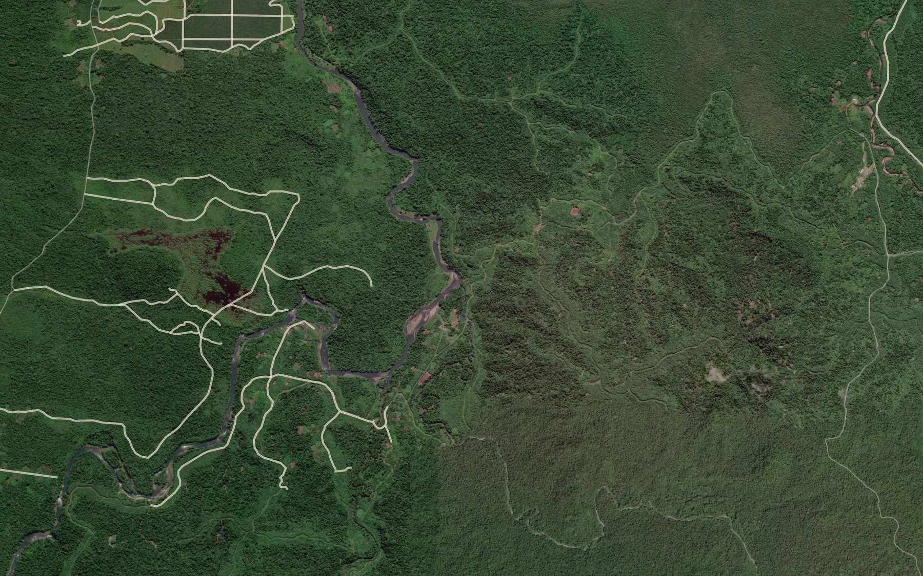 Satellite map of the Kanu River