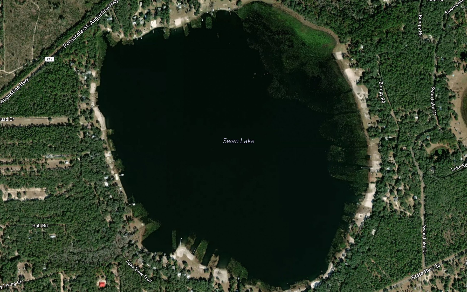 Satellite map of the Swan Lake