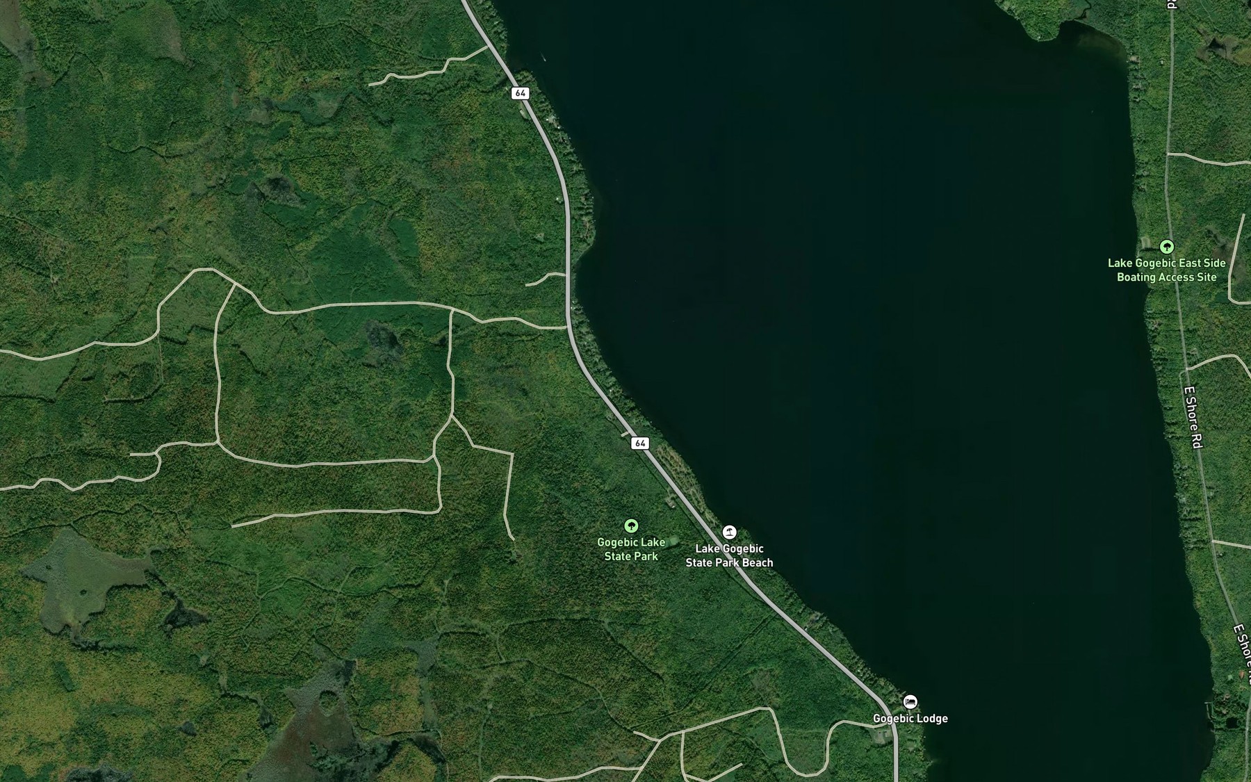 Satellite map of the Little Bear Bay