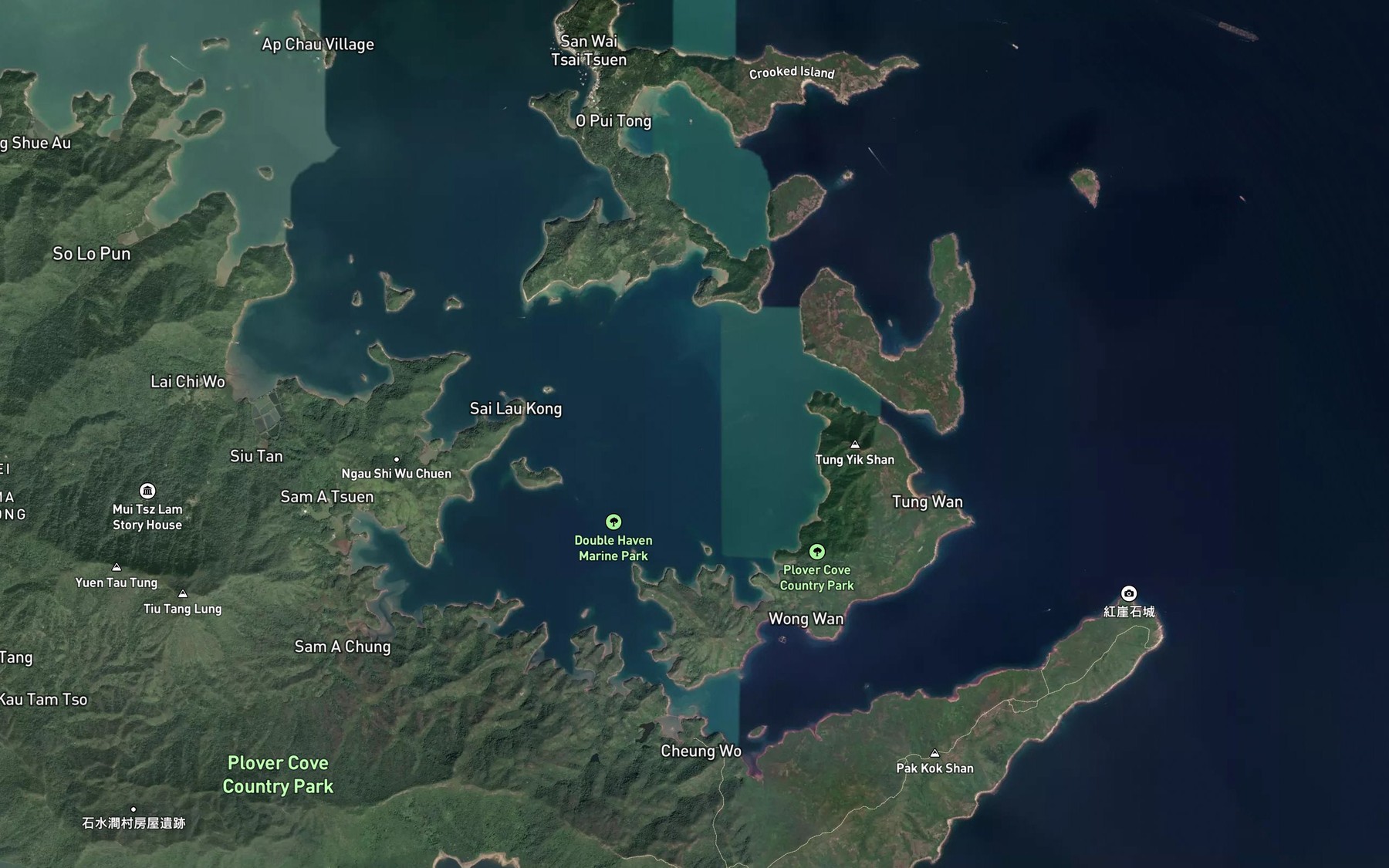 Satellite map of the Double Haven
