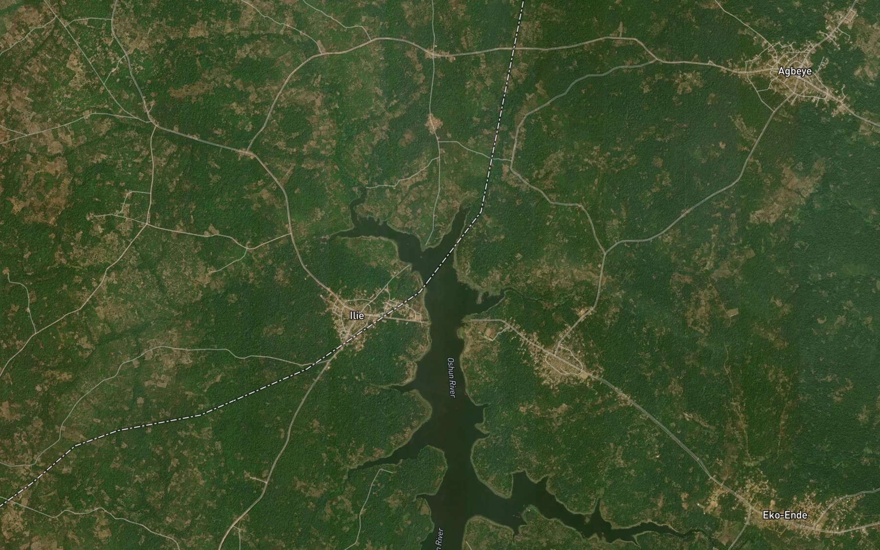 Satellite map of the River Akori