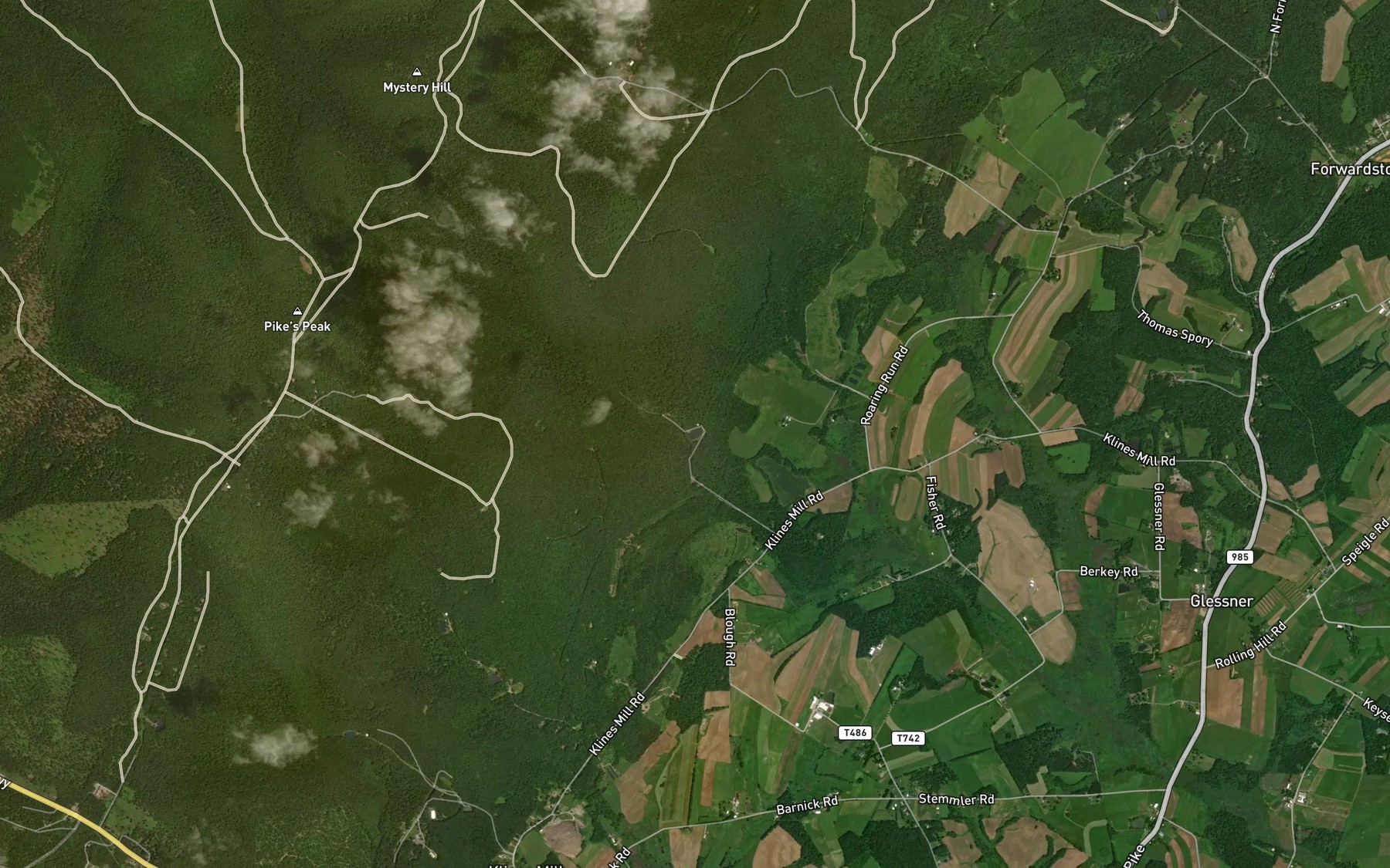 Satellite map of the Boswell Reservoir