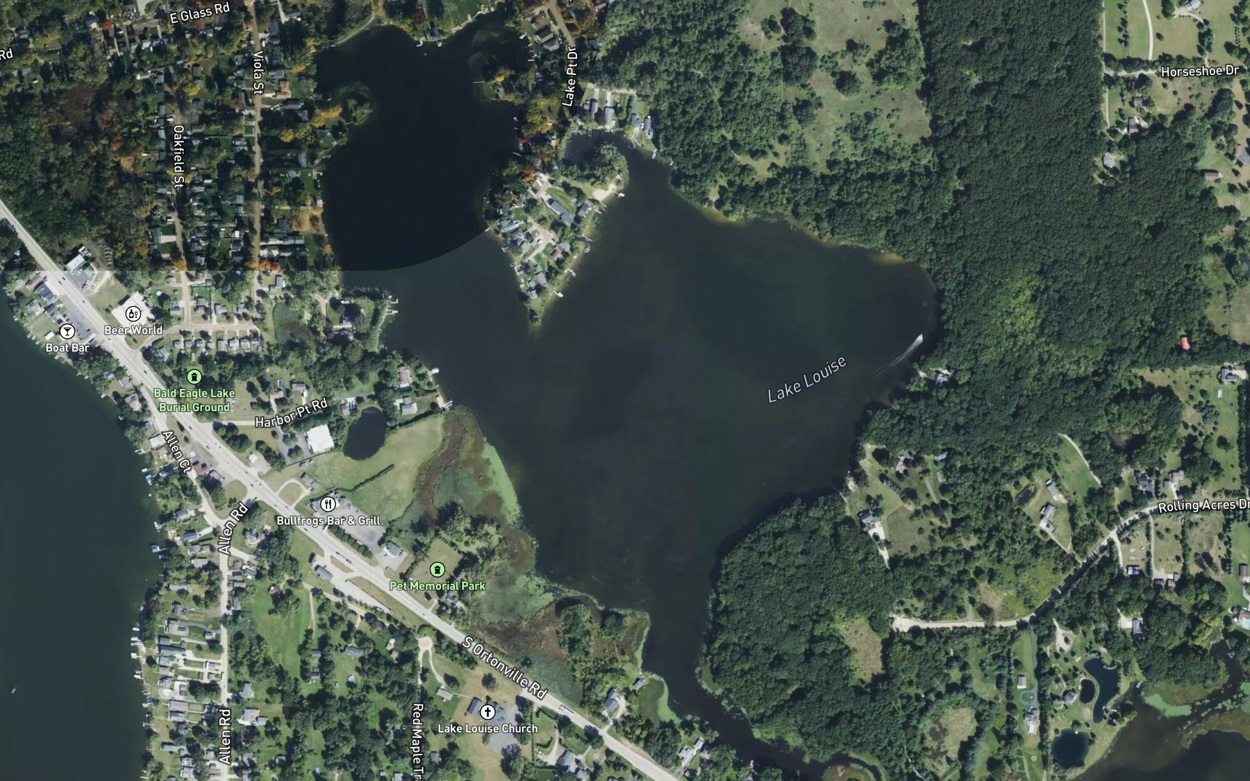 Satellite map of the Lake Louise
