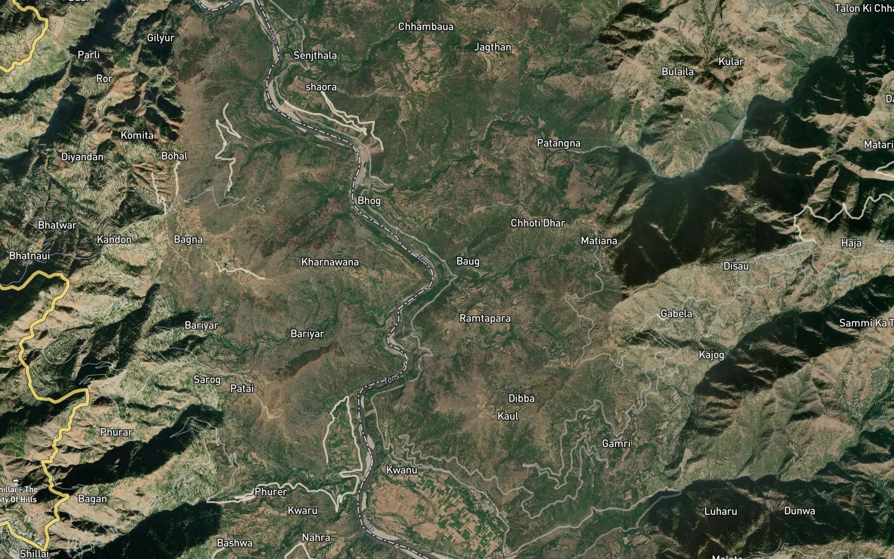 Satellite map of the Baug ka Khala