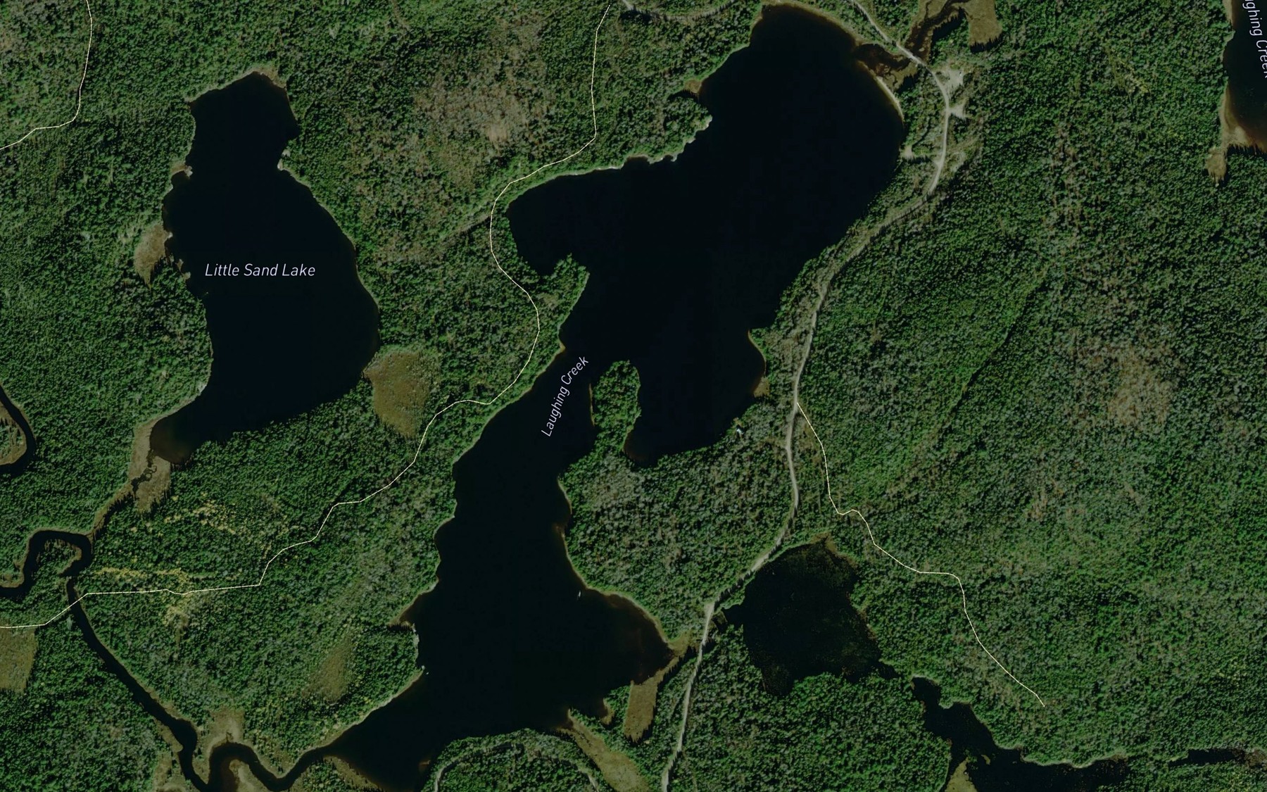 Satellite map of the Upper Laughing Lake