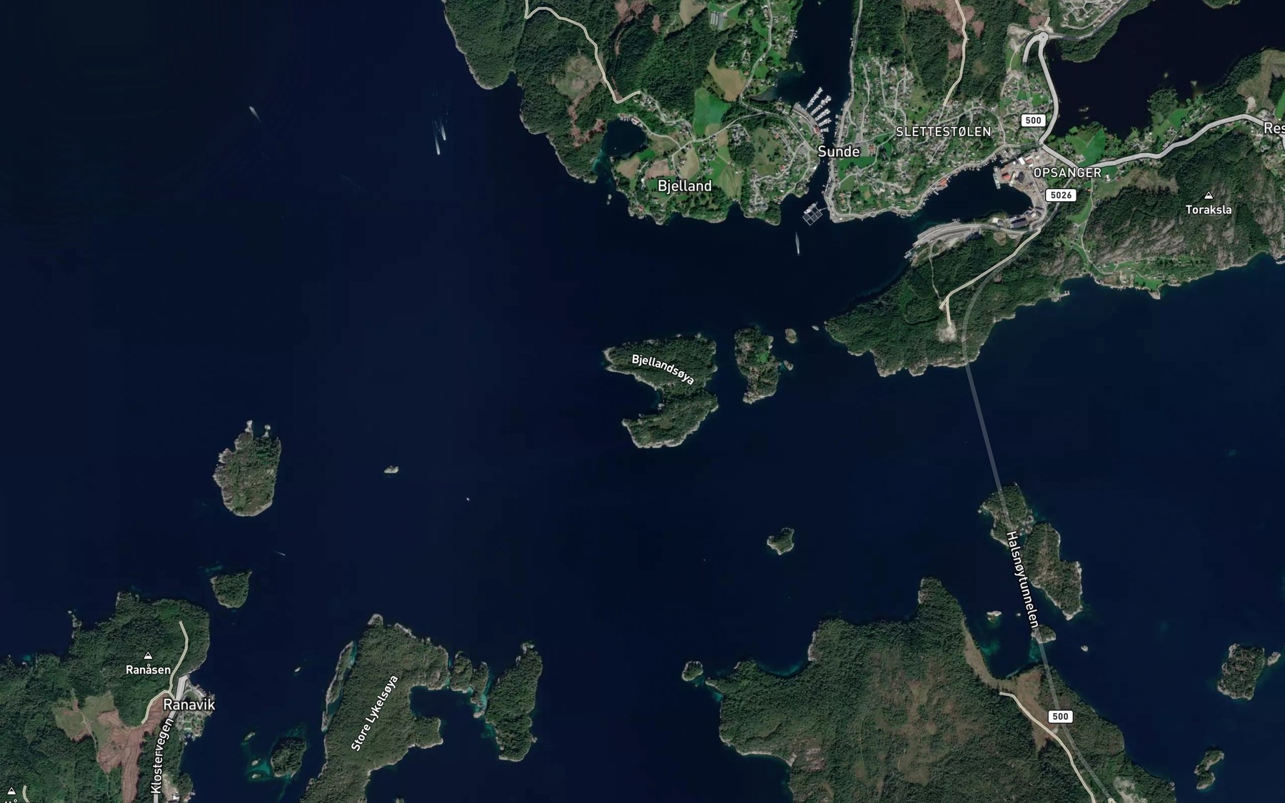 Satellite map of the Vestvika